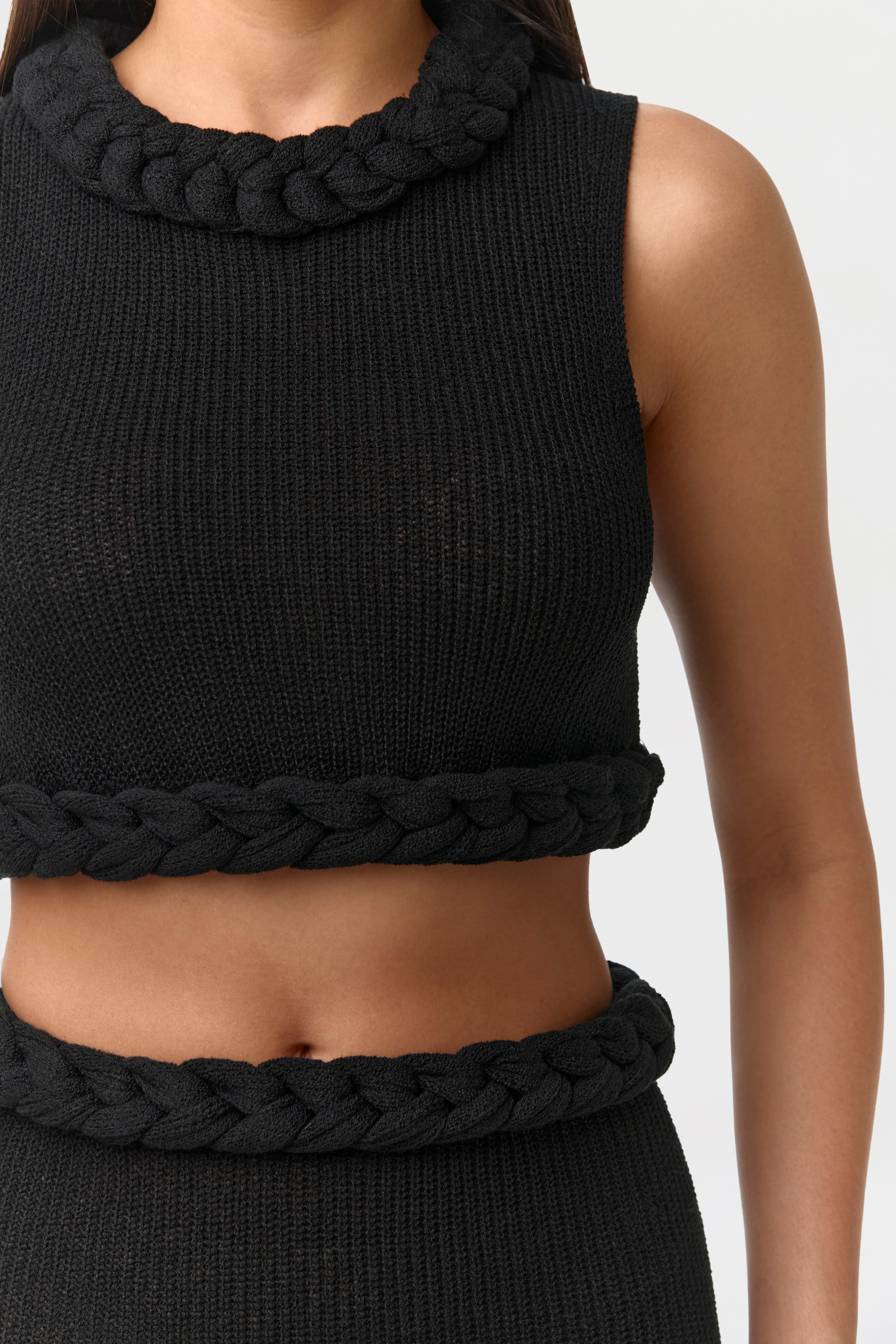 Knit Sleeveless Braid Top – Naked Wardrobe