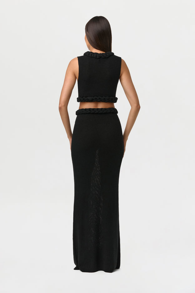 Knit Braid Maxi Skirt