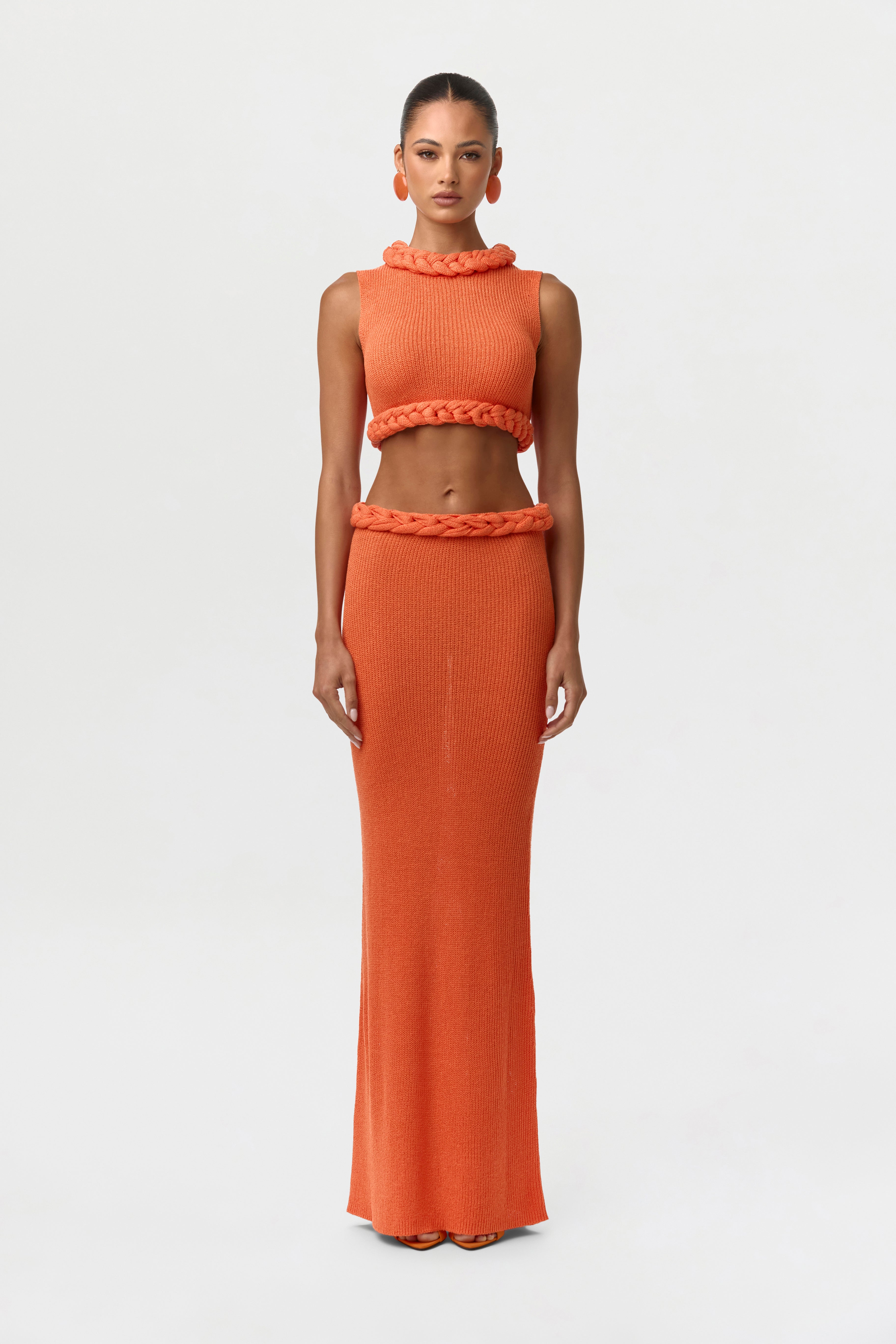 Knit Braid Maxi Skirt