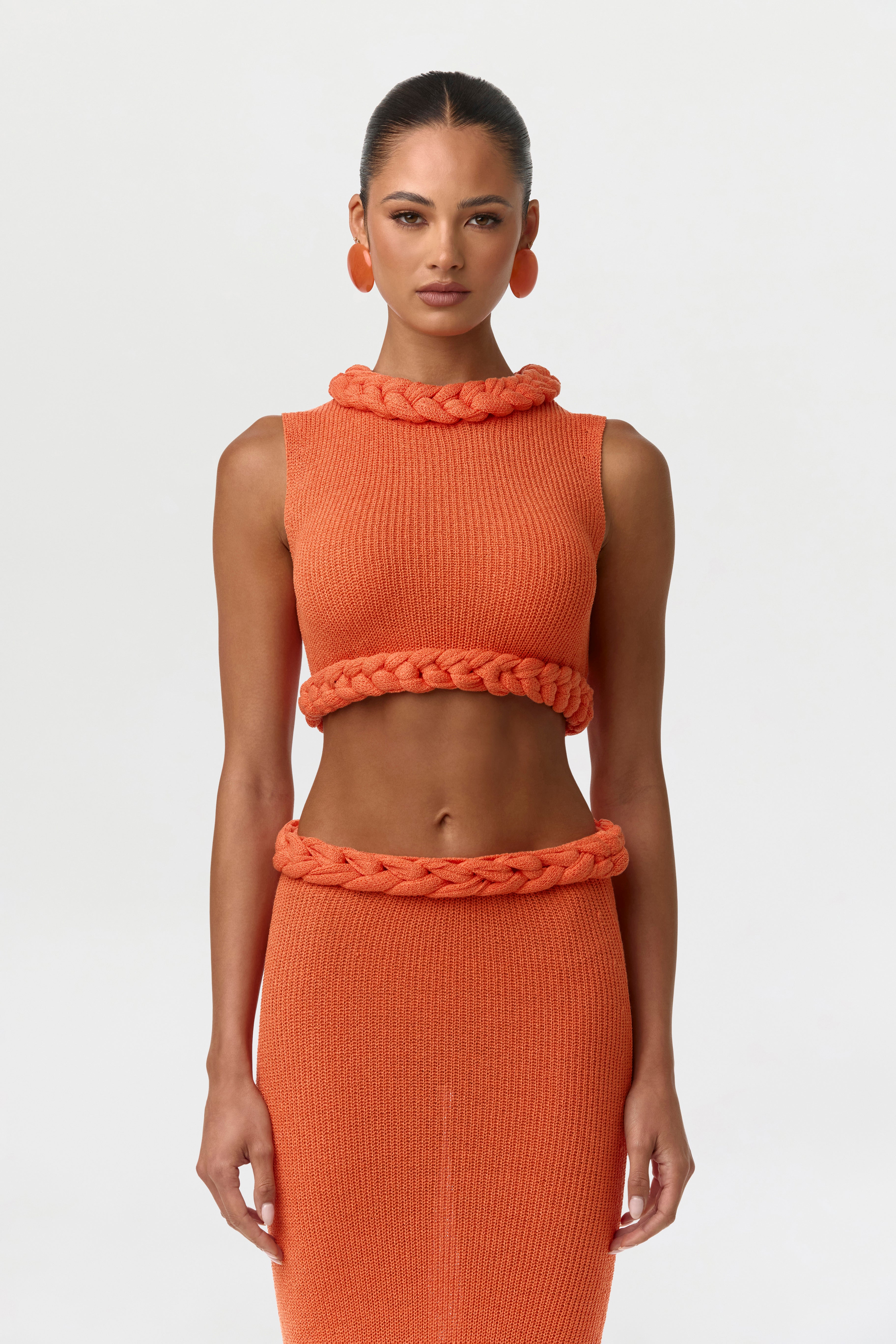Knit Sleeveless Braid Top