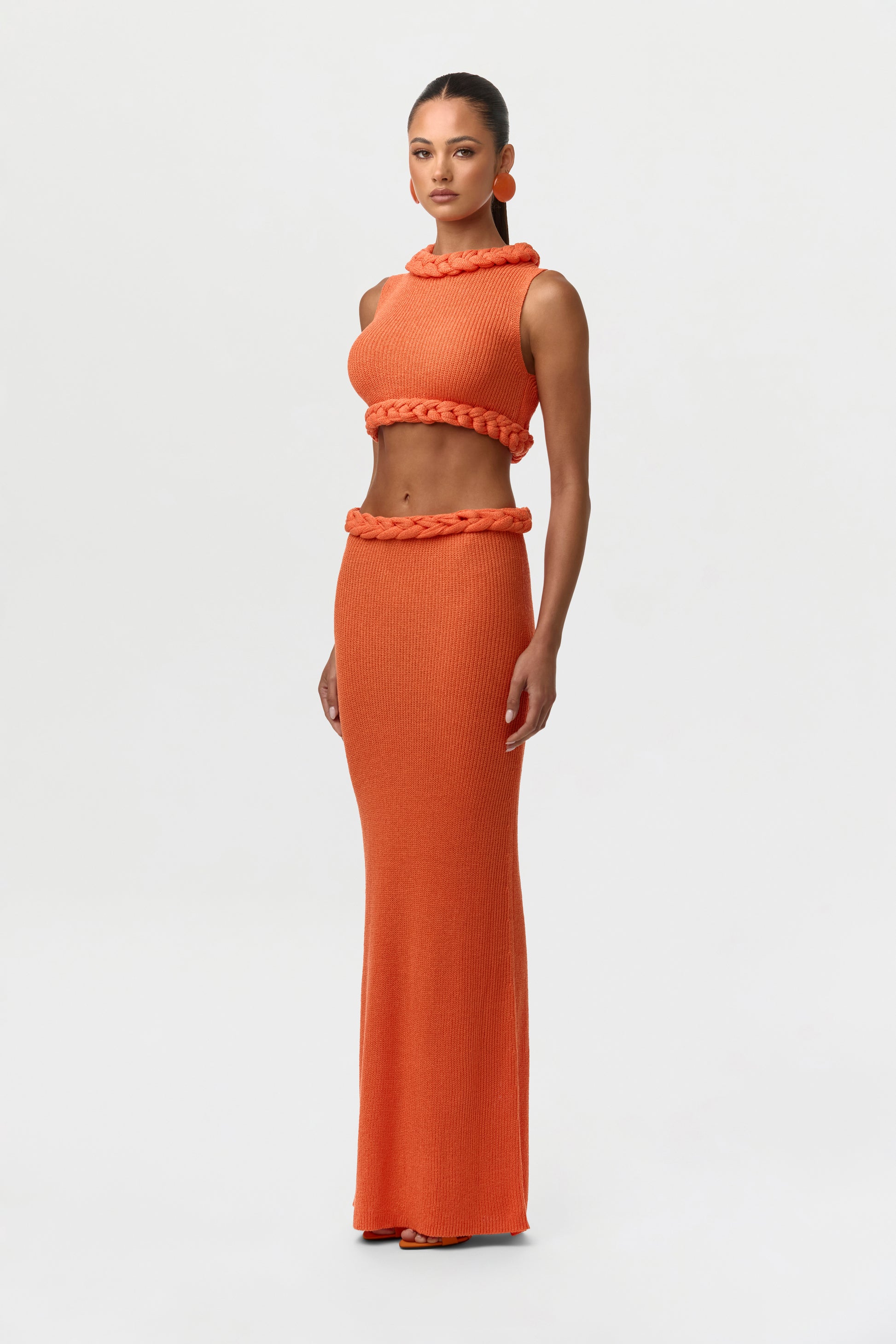 Knit Braid Maxi Skirt