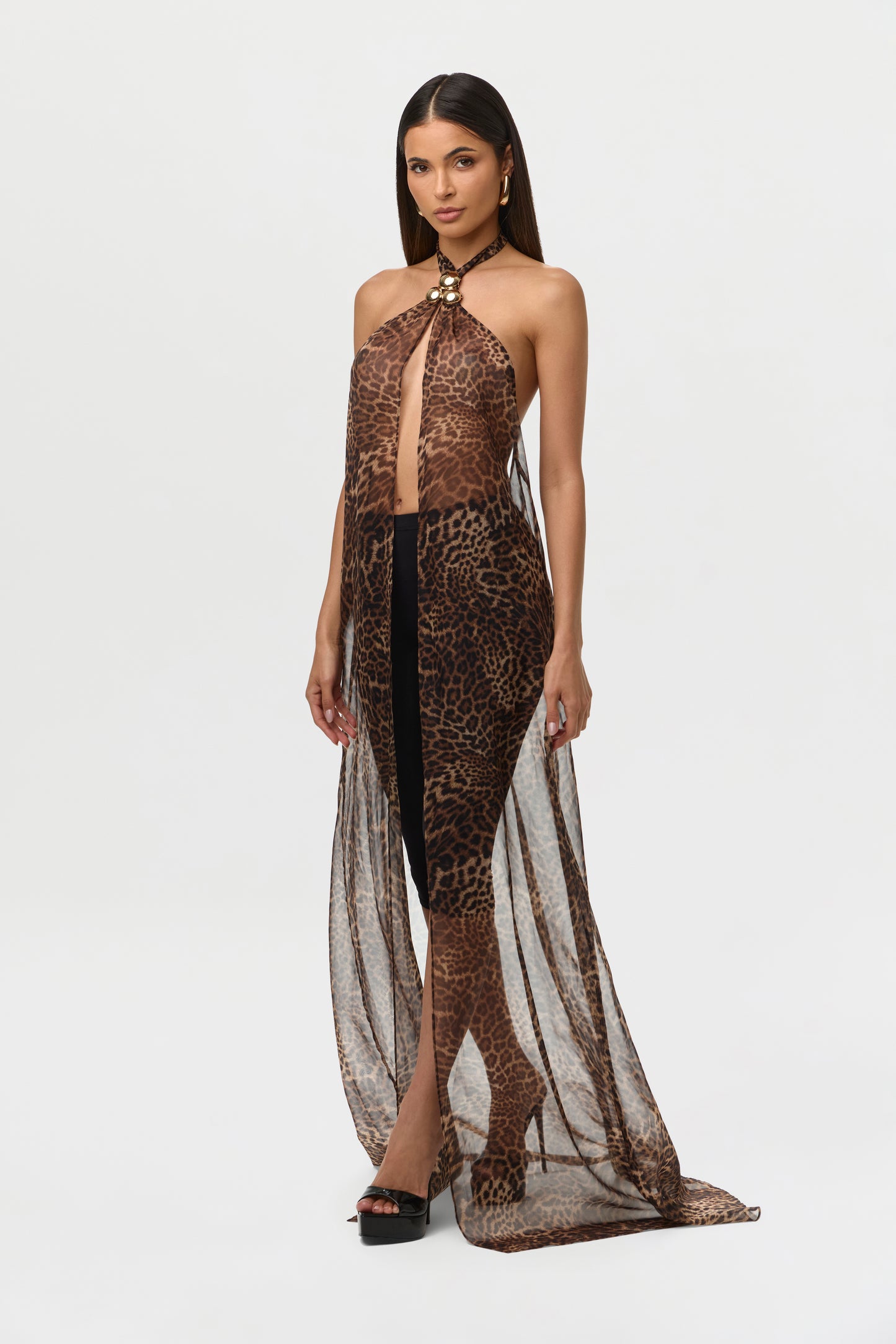 Chiffon Print Maxi Halter Top – Naked Wardrobe