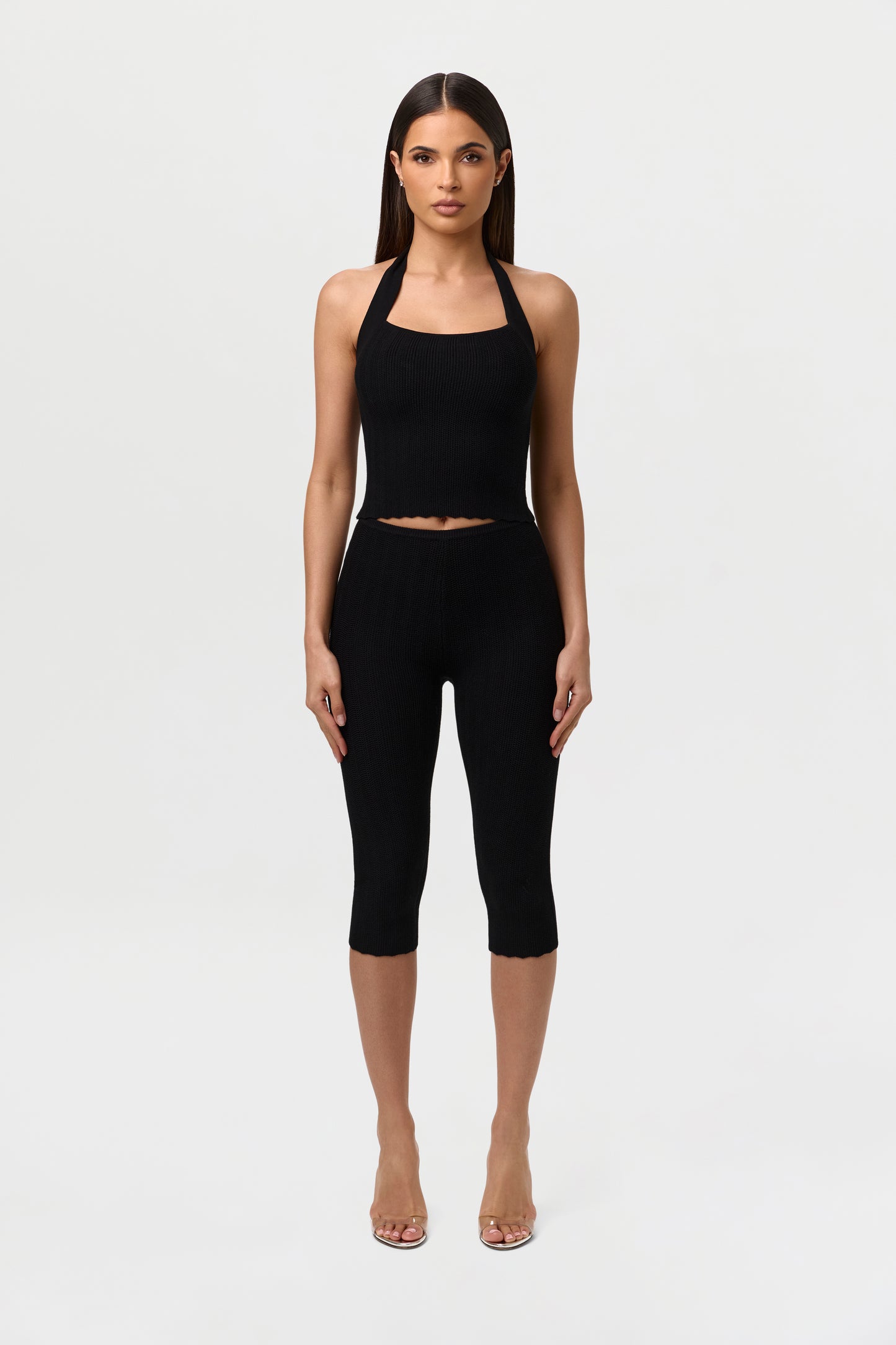 Knit Open Back Halter Top