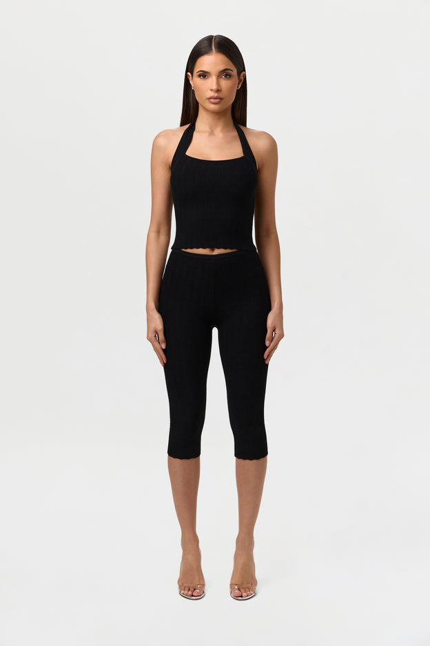 Knit Open Back Halter Top