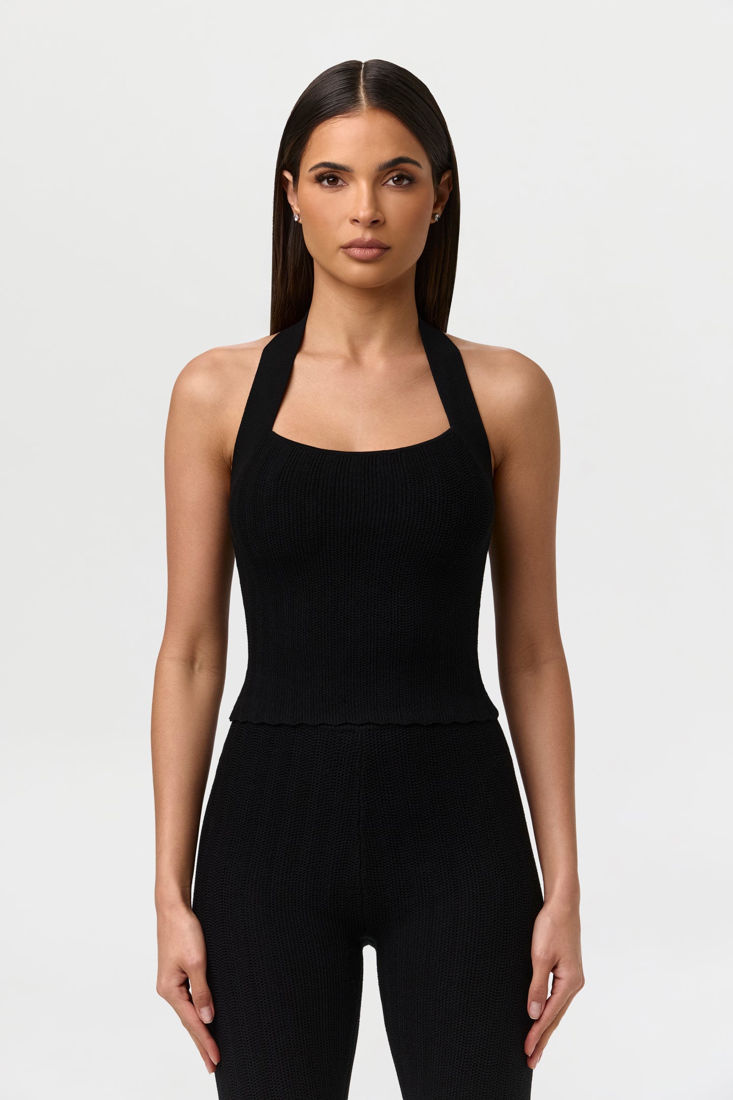 Knit Open Back Halter Top