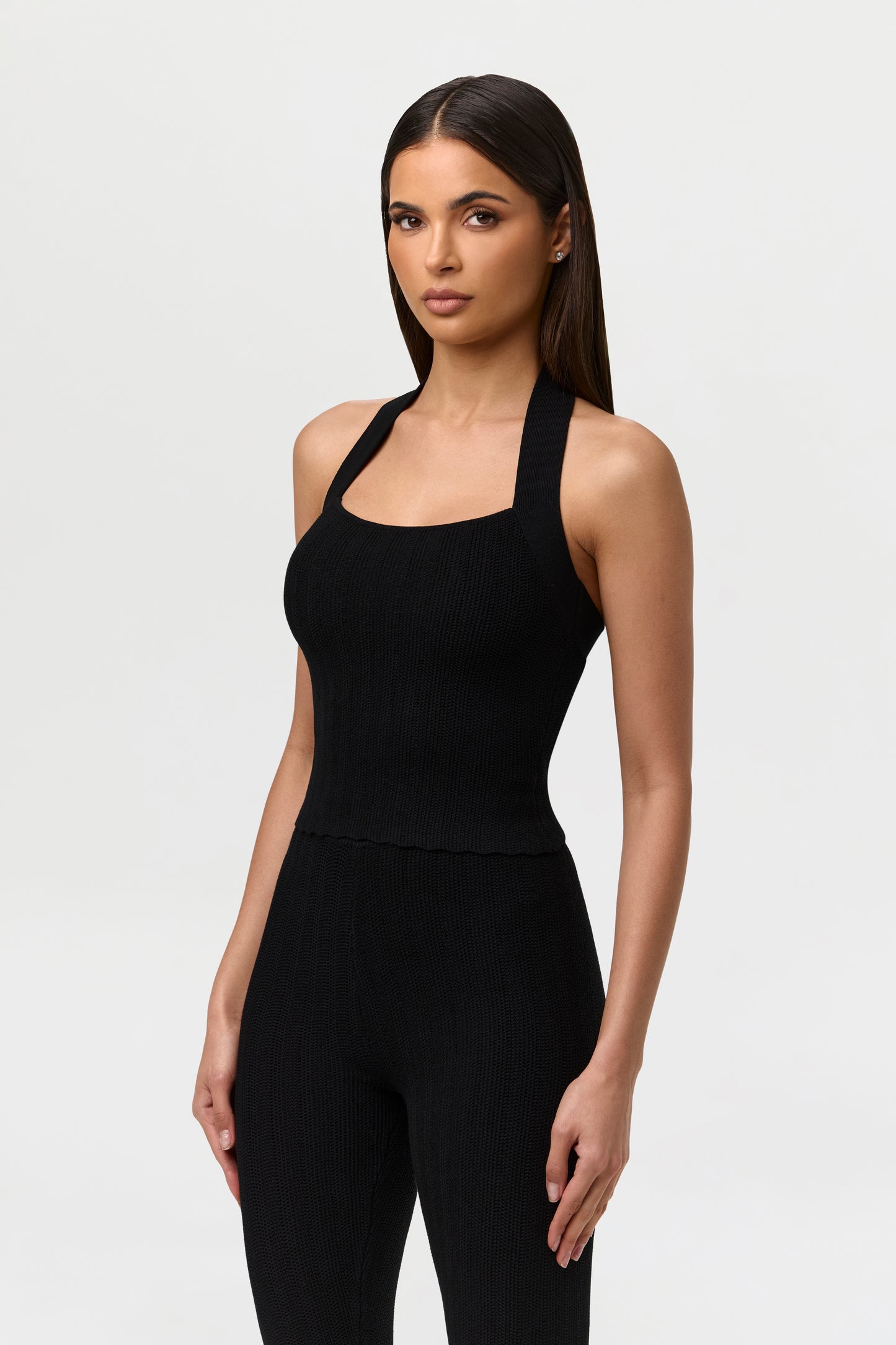 Knit Open Back Halter Top