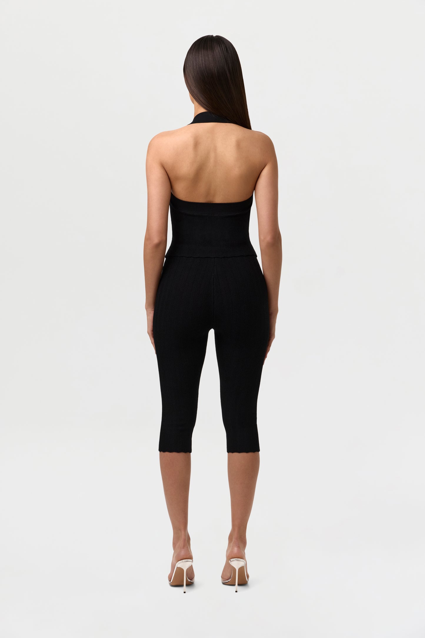 Knit Open Back Halter Top