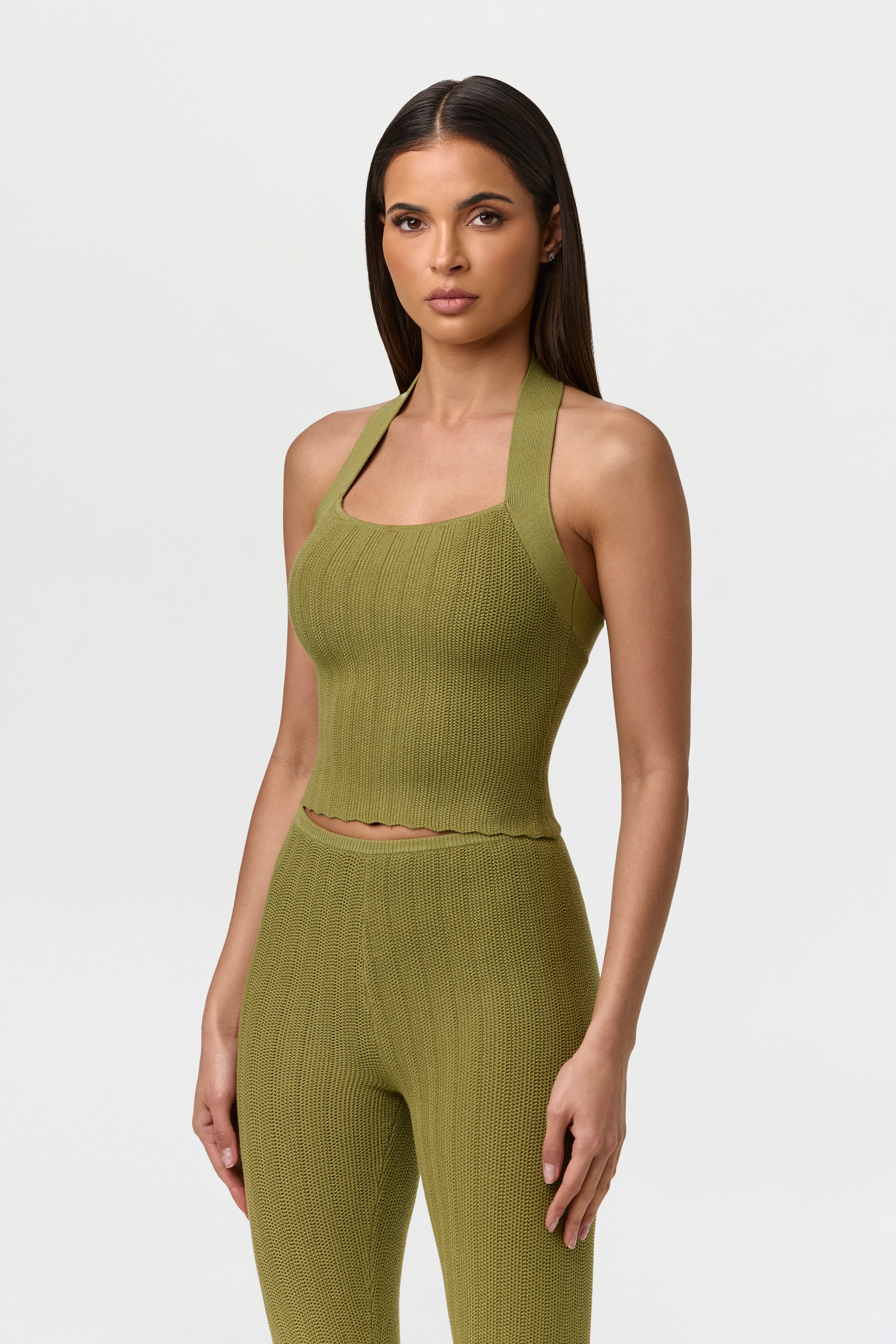 【yo BIOTOP】cashmere halter bare top Knit Open Back Halter Top – Naked Wardrobe