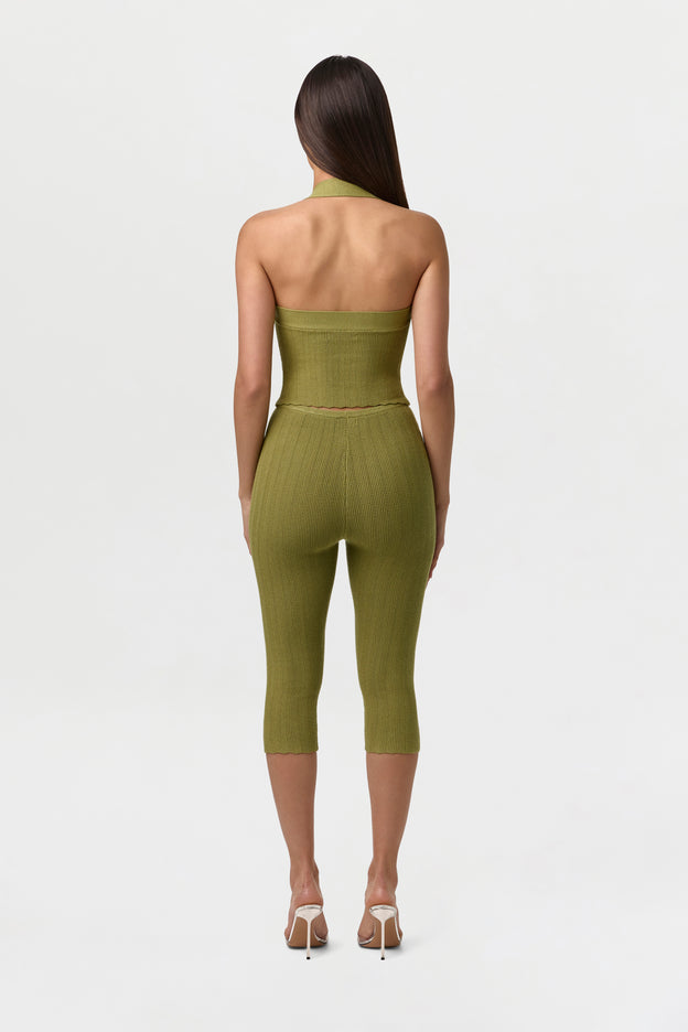 Knit Open Back Halter Top