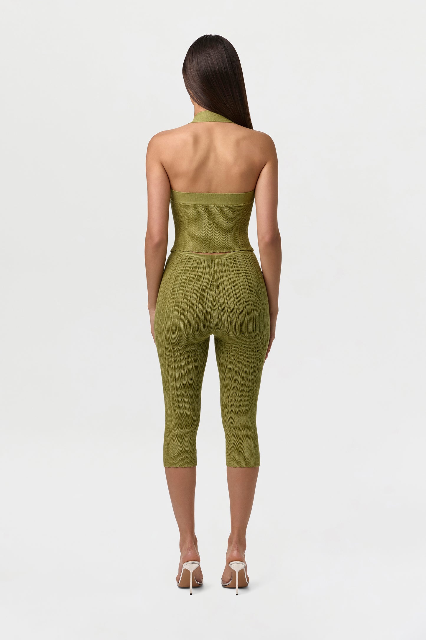 Knit Scallop Capri Leggings