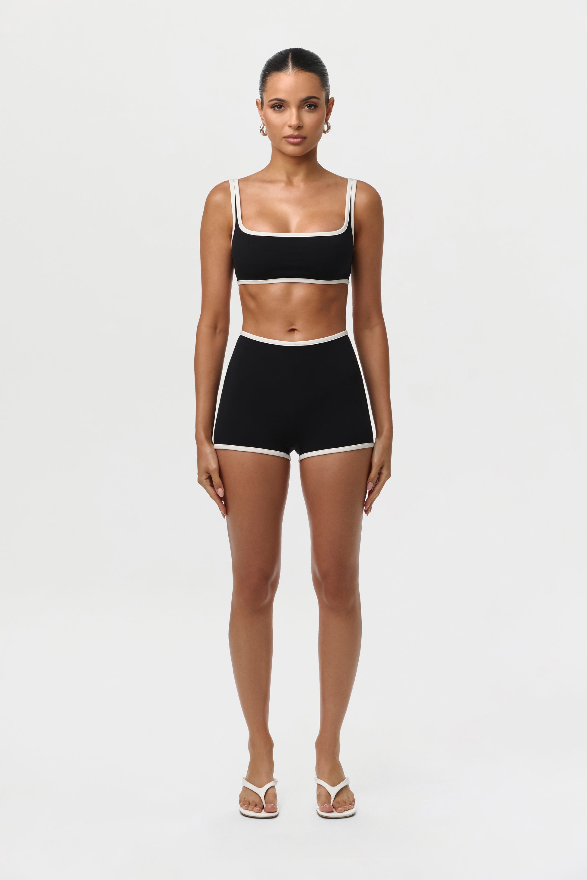 Black Sporty Naked Hot Pants