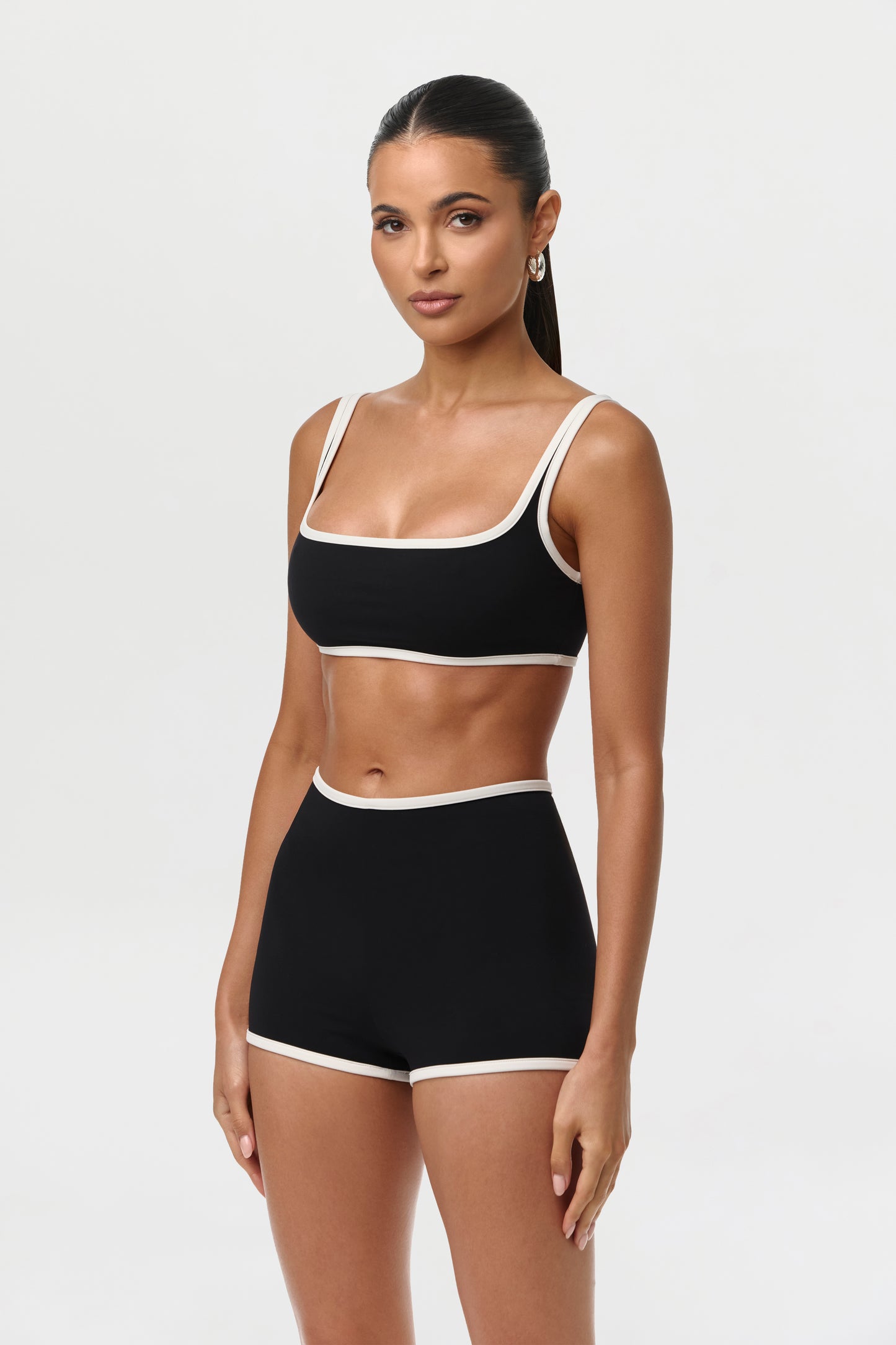 Black Sporty Naked Hot Pants