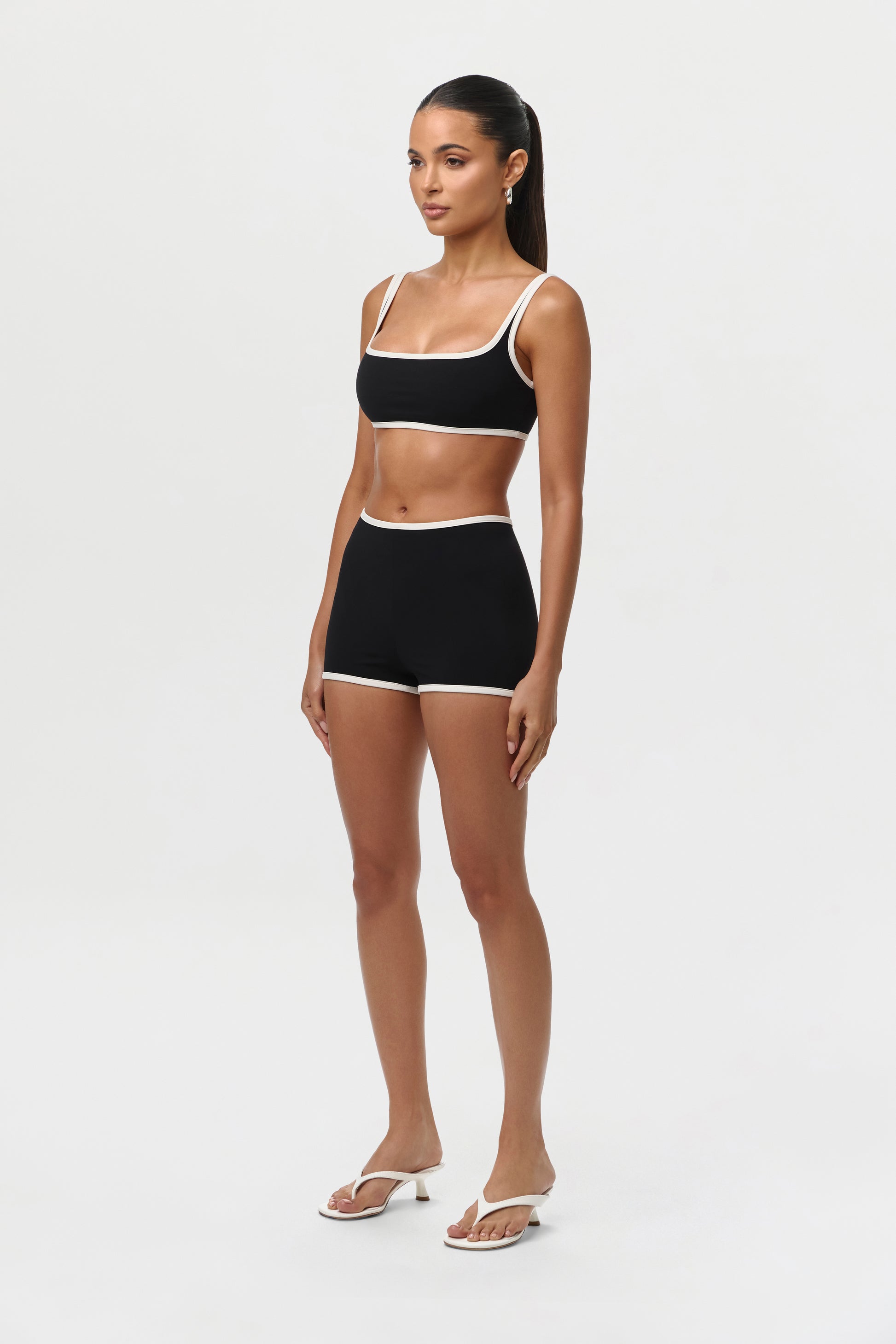 Black Sporty Naked Hot Pants