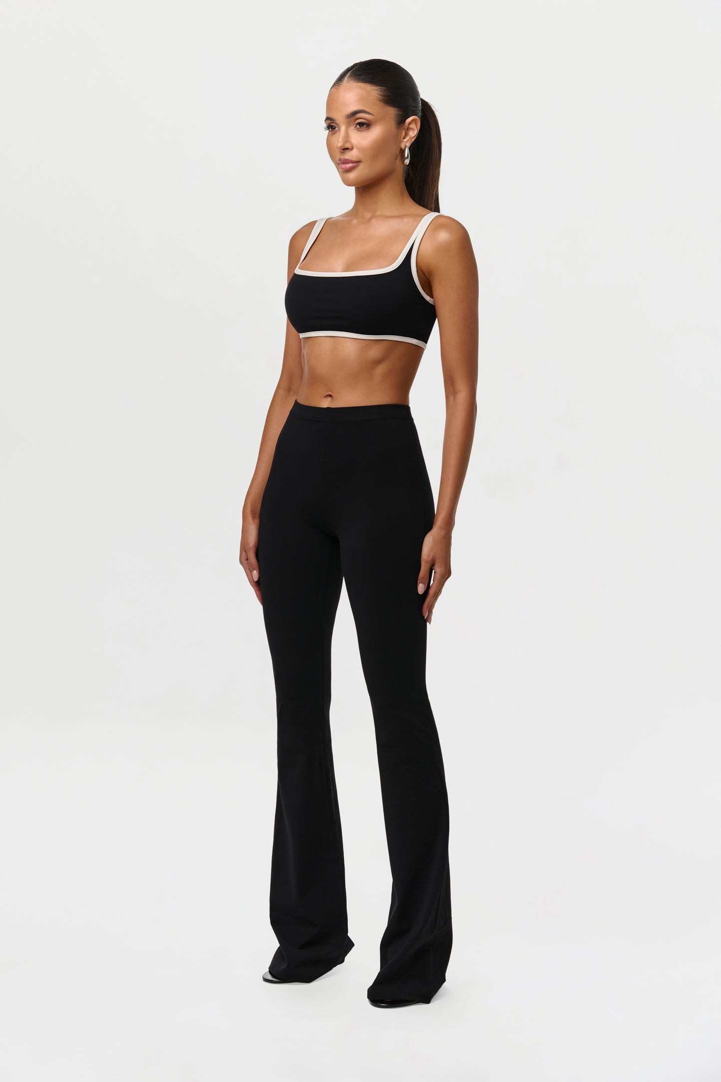 Black Sporty Naked Fit and Flare Pant Petite