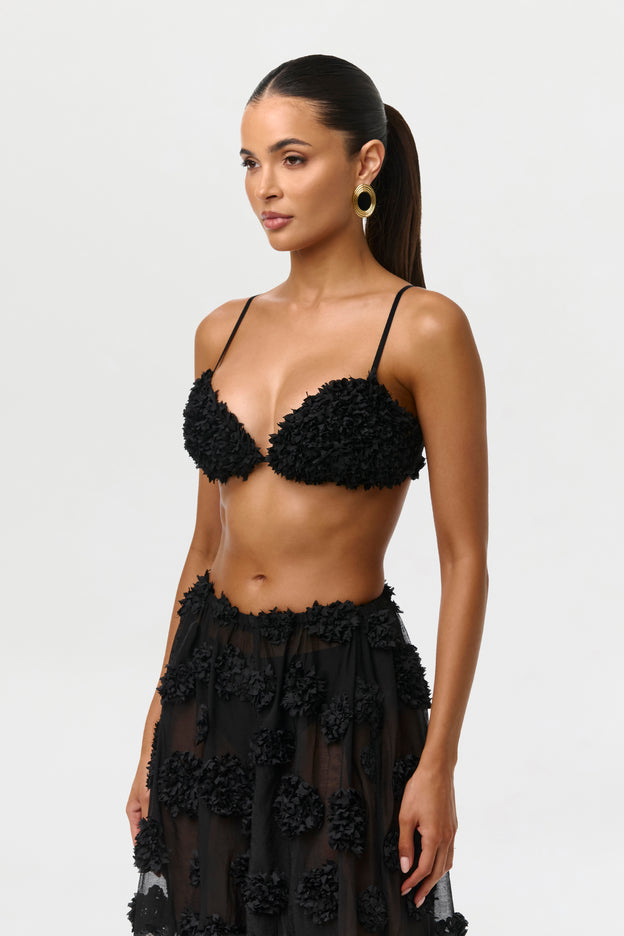 Floral Appliqué Bralette Top