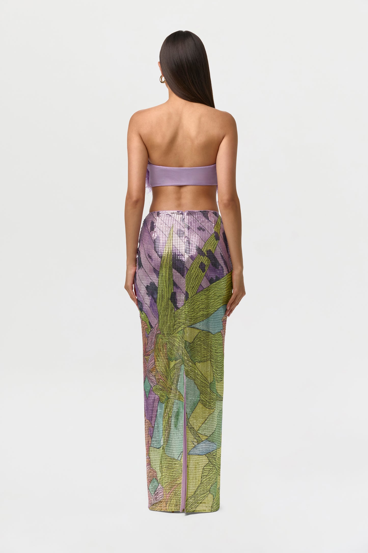 Sequin Print Maxi Skirt