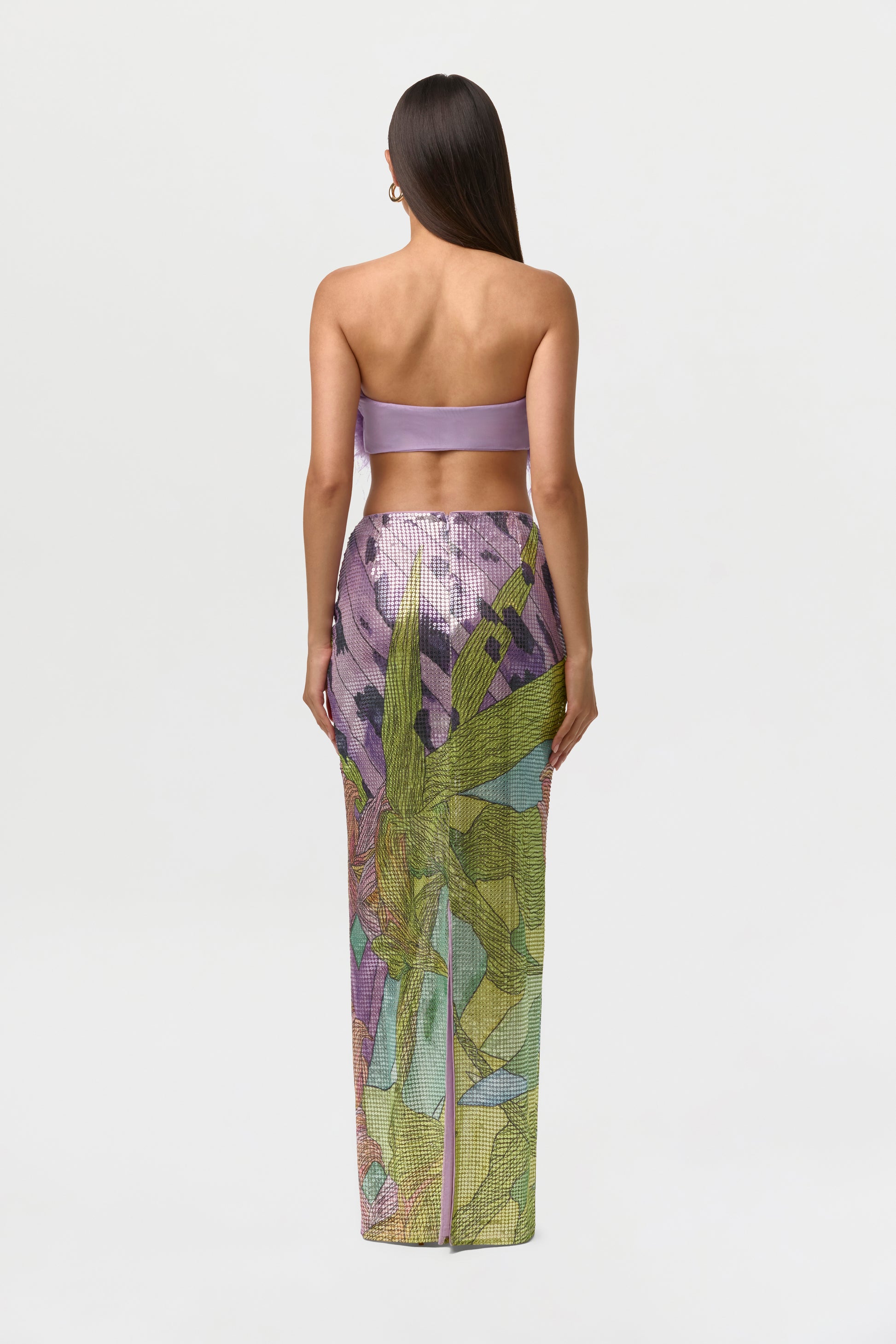 Sequin Print Maxi Skirt