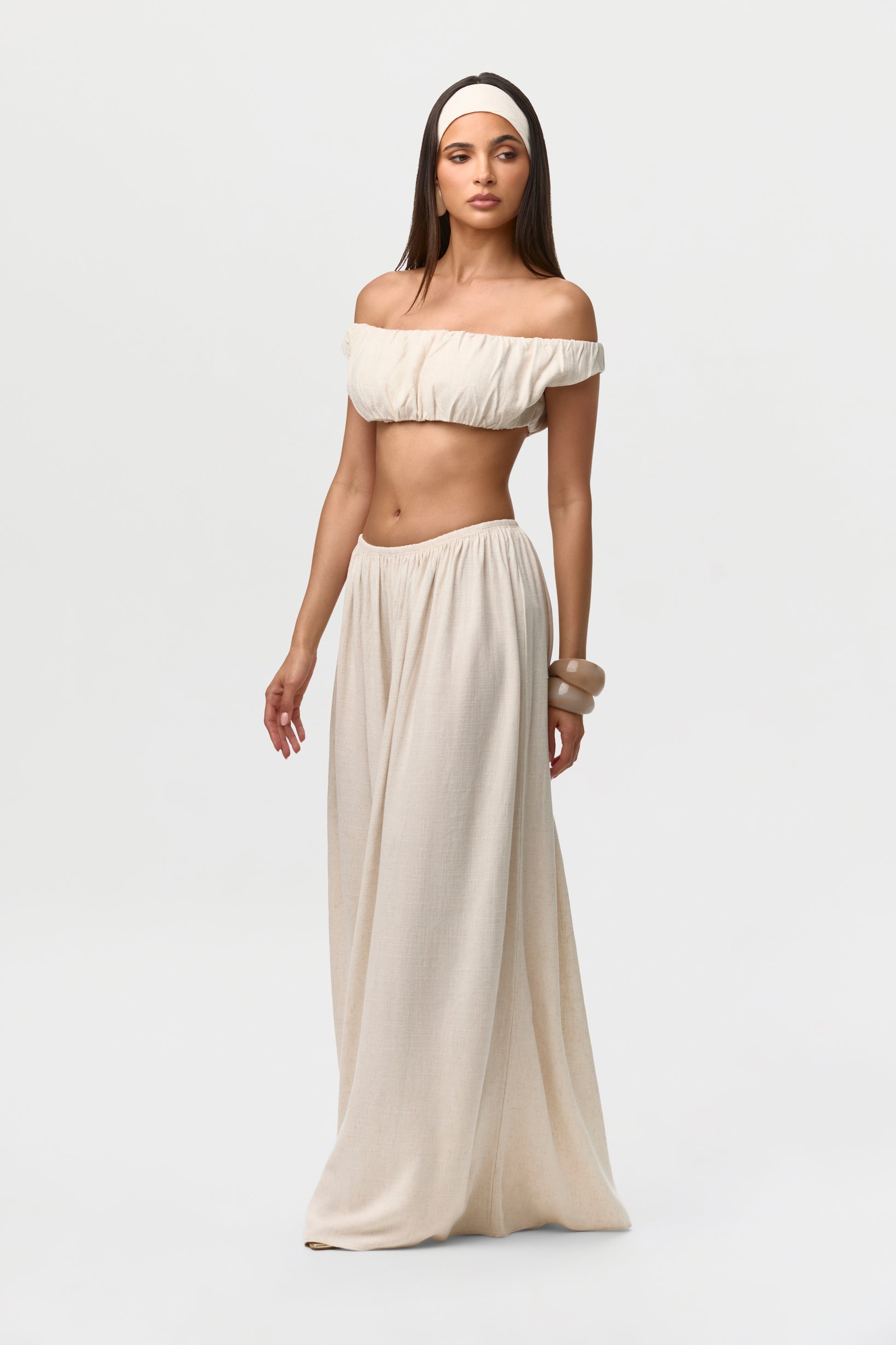 Linen Pleated Wide Leg Pants Petite