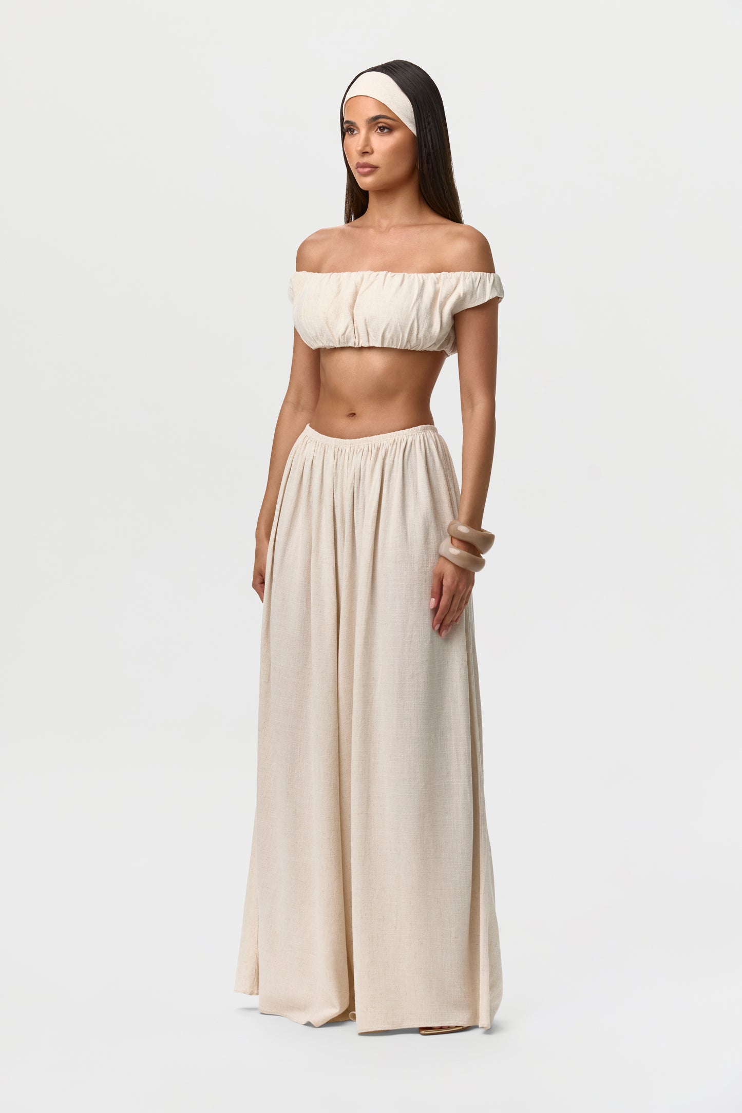 Linen Pleated Wide Leg Pants Petite