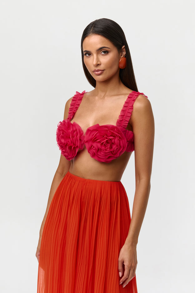 Chiffon Floral Crop Top