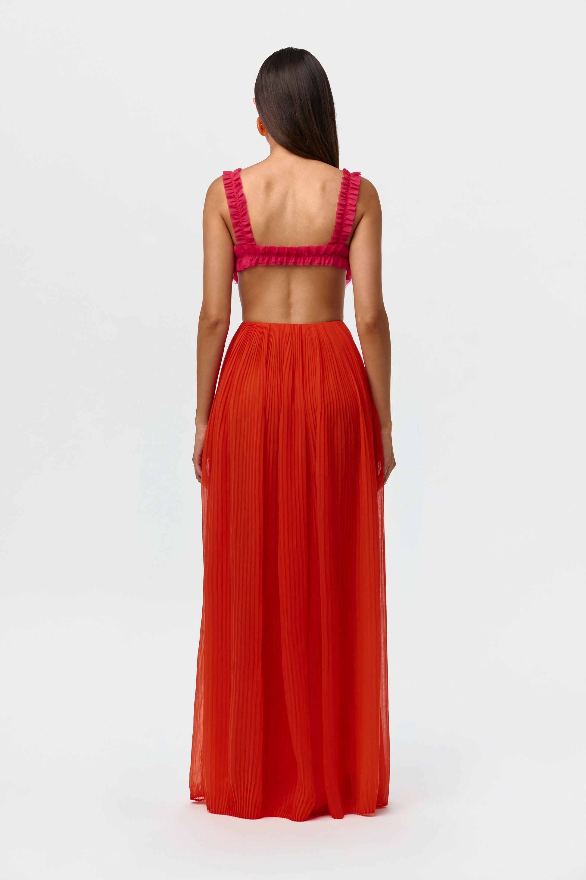 Women's Chiffon Floral Crop Top by Naked Wardrobe, Hibiscus / XS