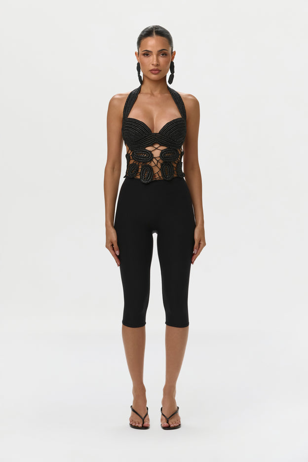 Crochet Bustier Halter Top