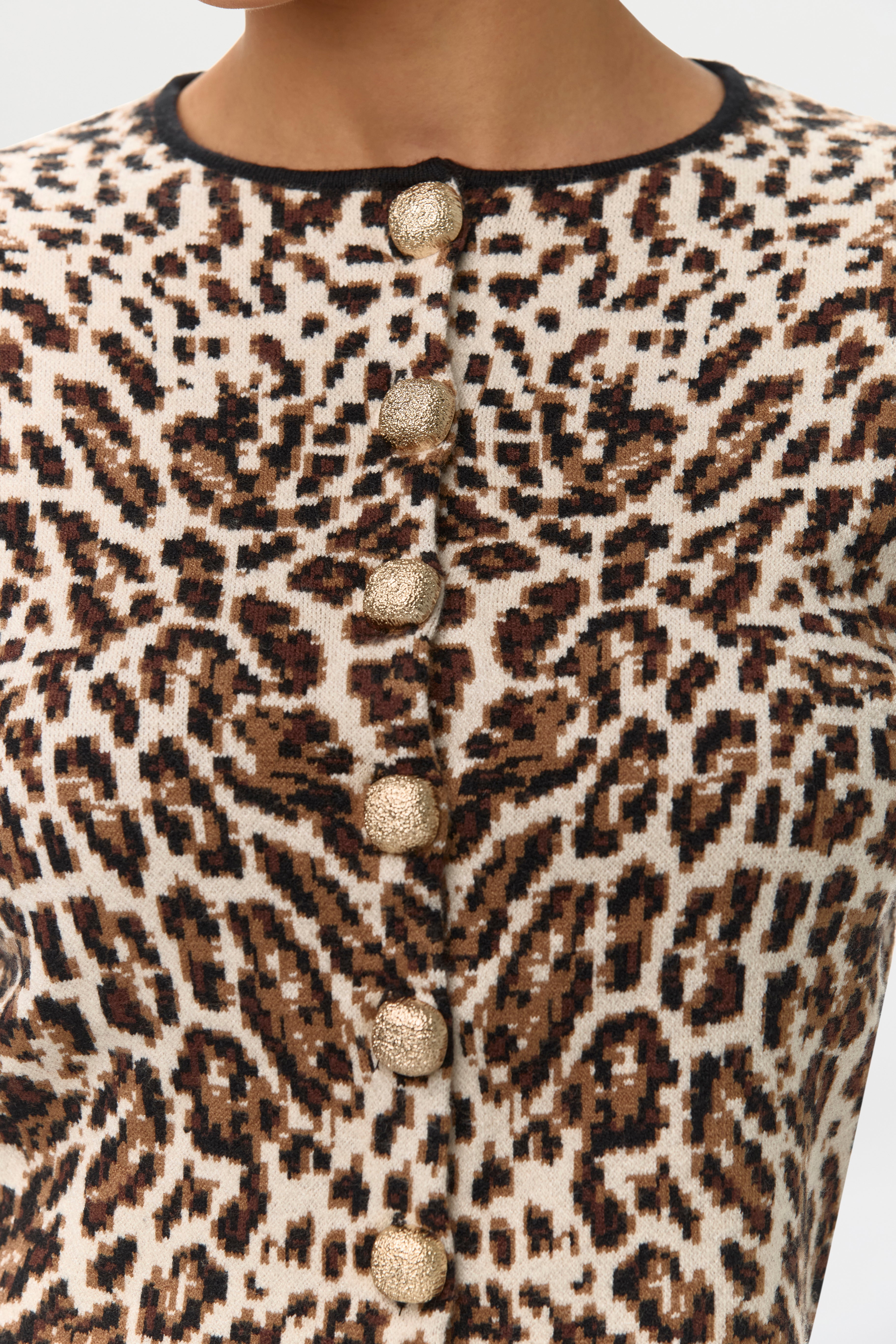 Knit Leopard Jacquard Cardigan Top – Naked Wardrobe