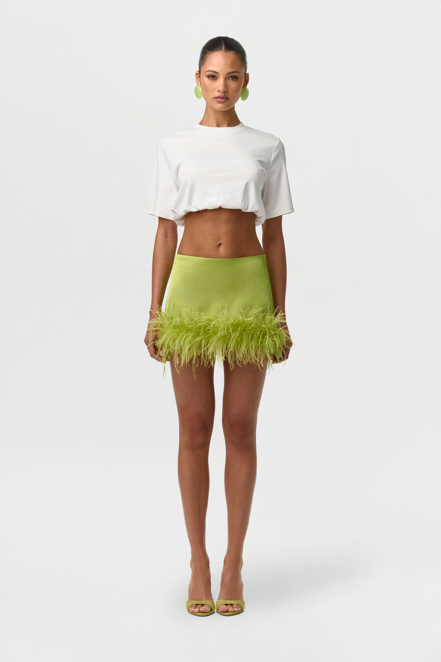 Cotton Crewneck Crop Top
