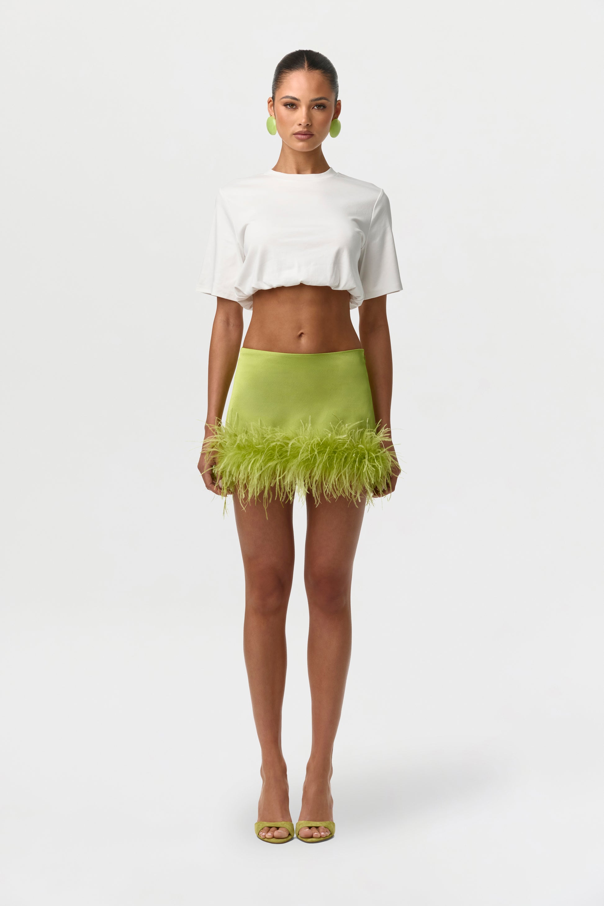 Cotton Crewneck Crop Top