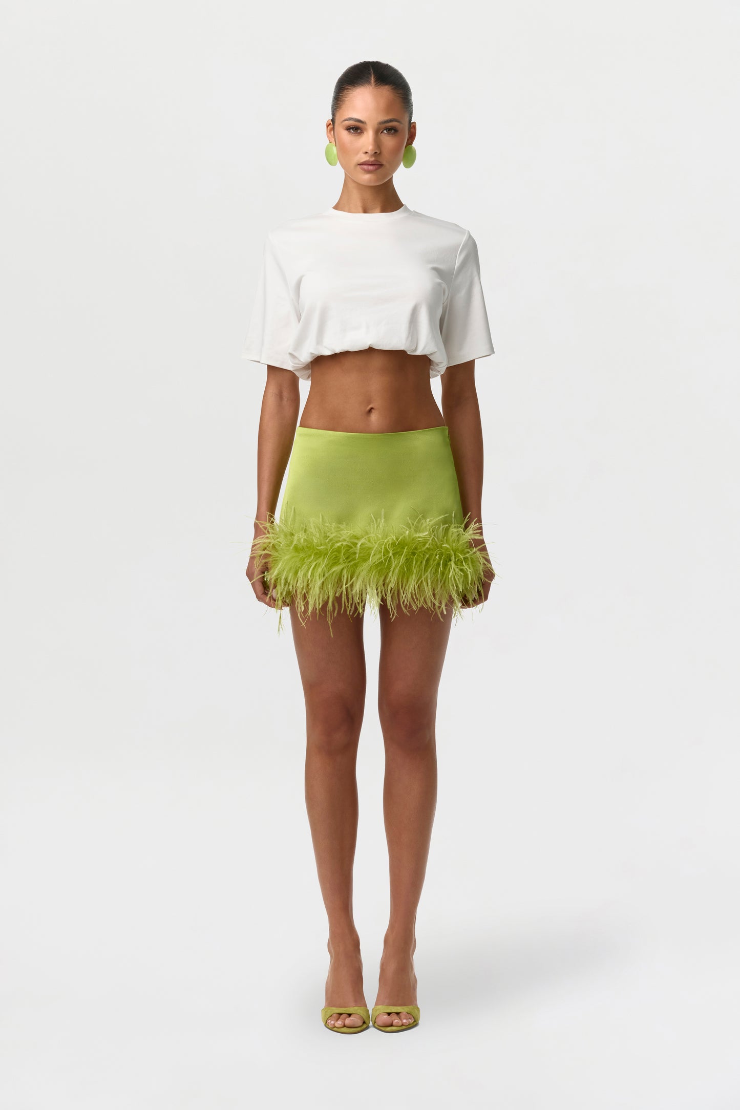 Cotton Crewneck Crop Top