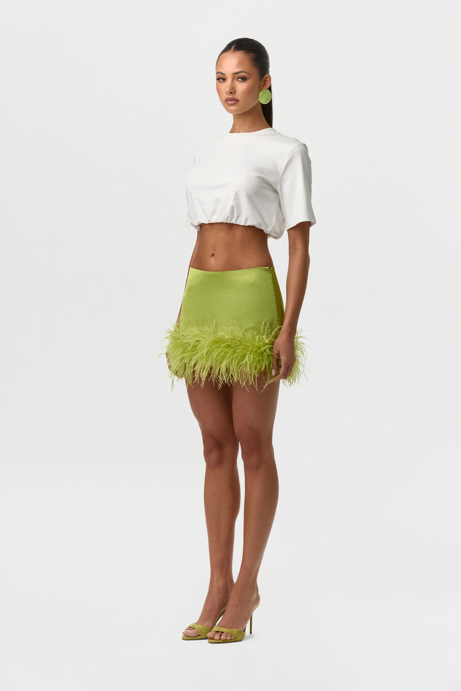 Cotton Crewneck Crop Top