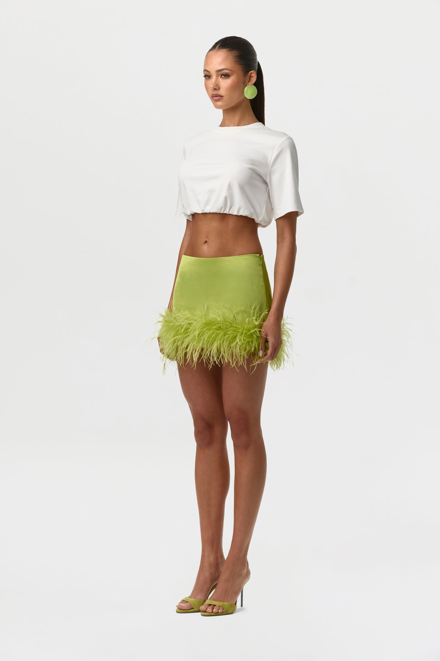 Cotton Crewneck Crop Top