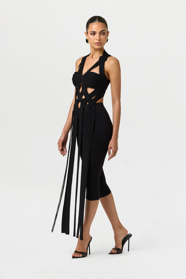 Knit Fringe Halter Top