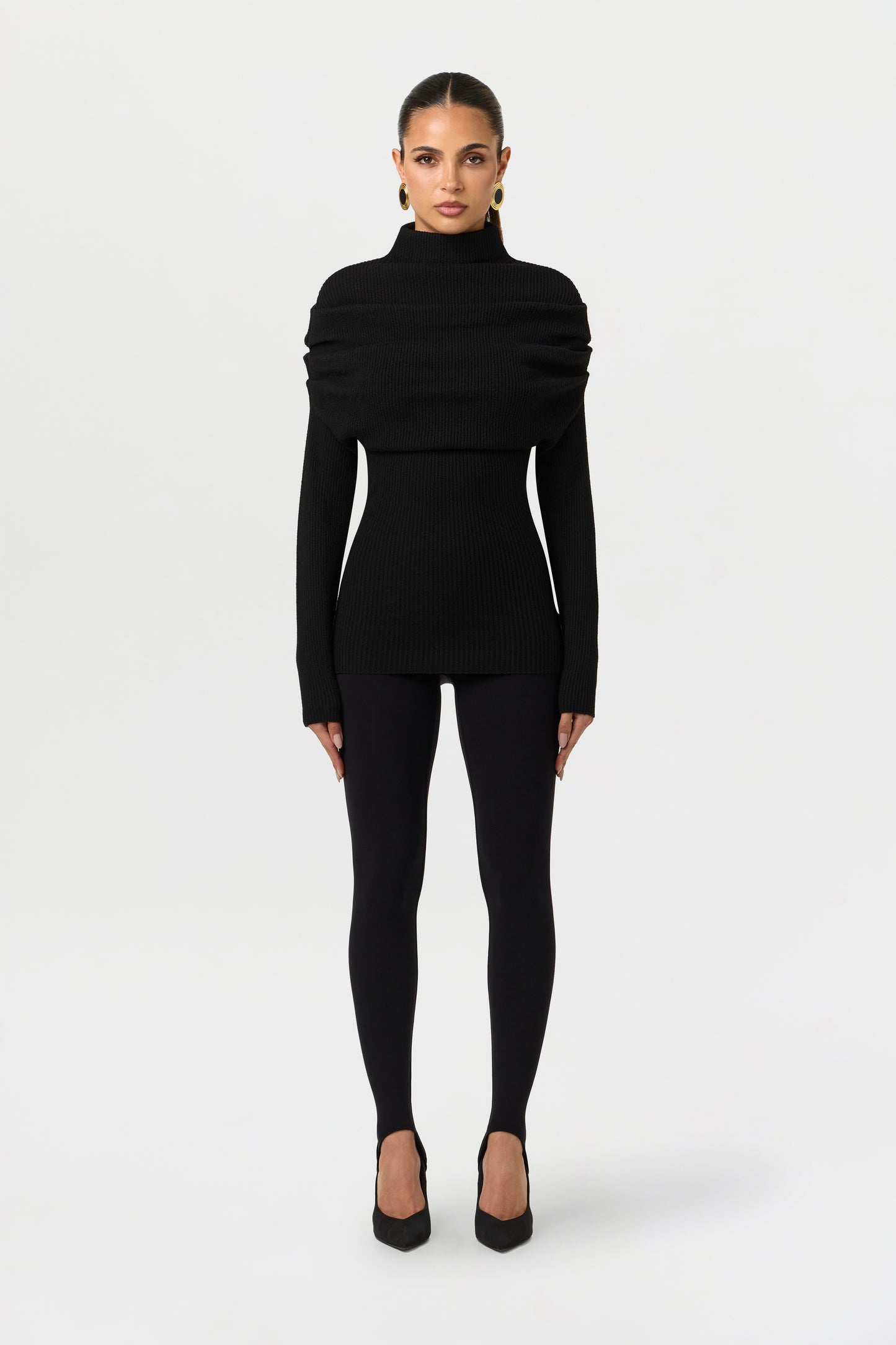 Knit Ribbed Drape Top