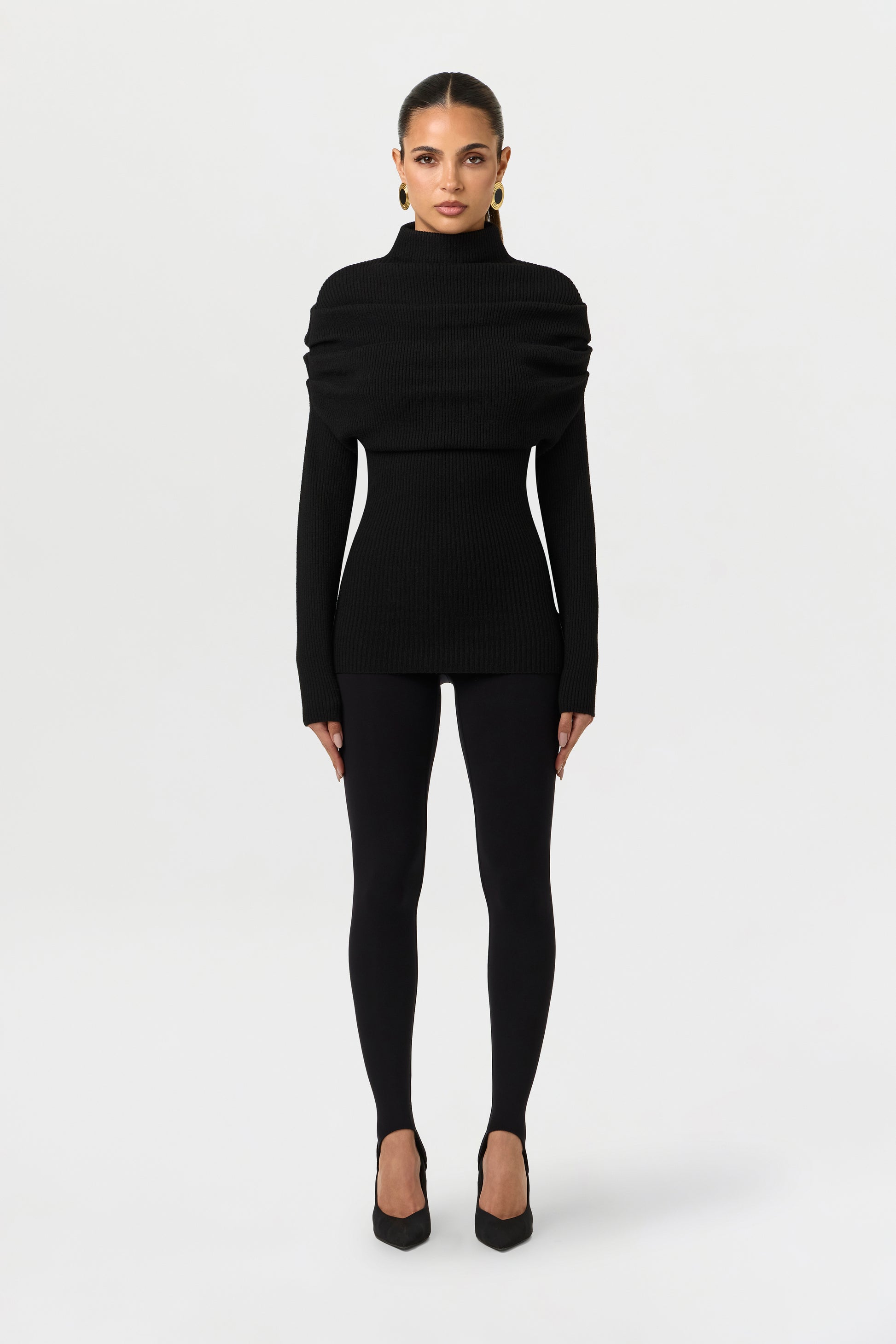 Knit Ribbed Drape Top