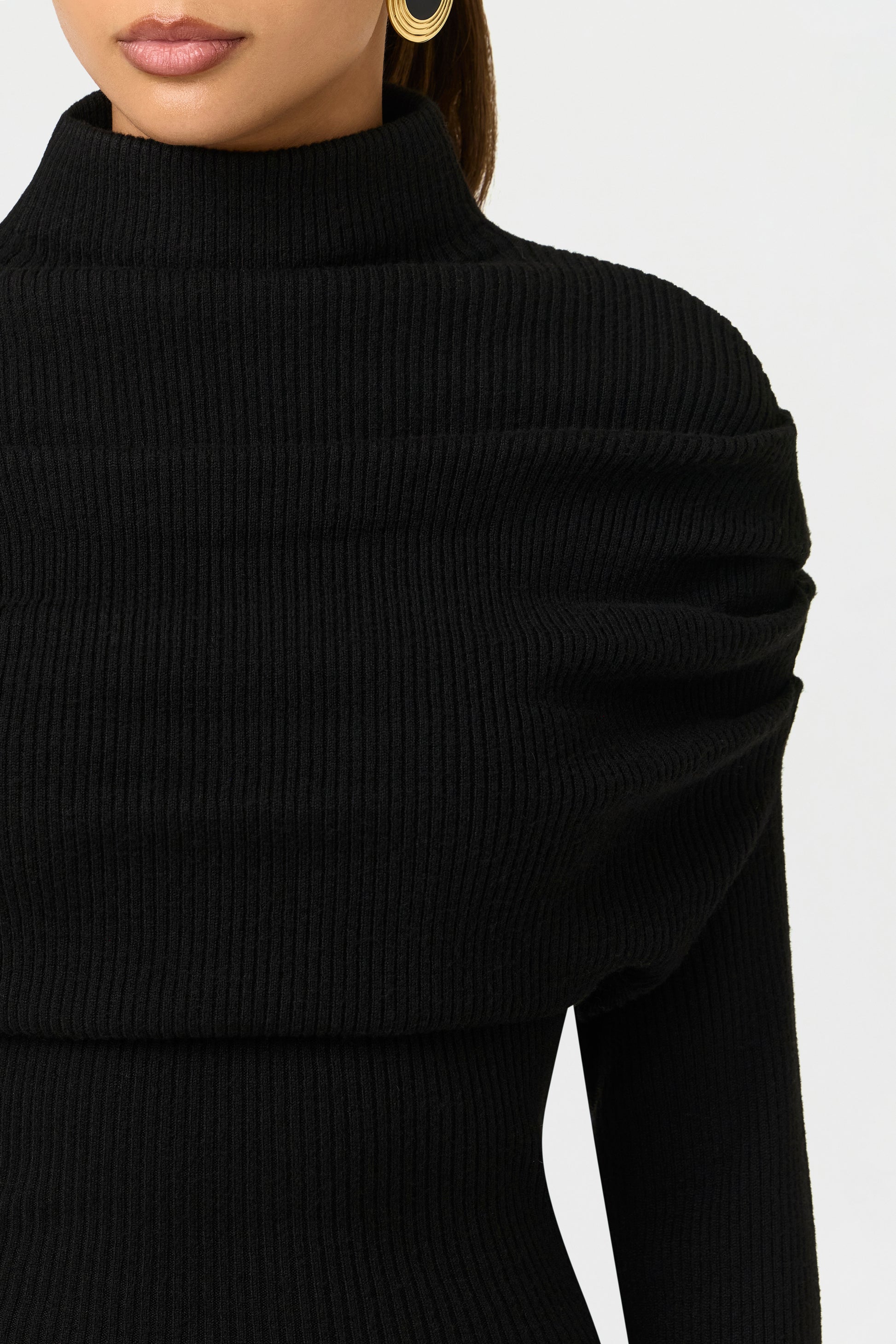 Knit Ribbed Drape Top