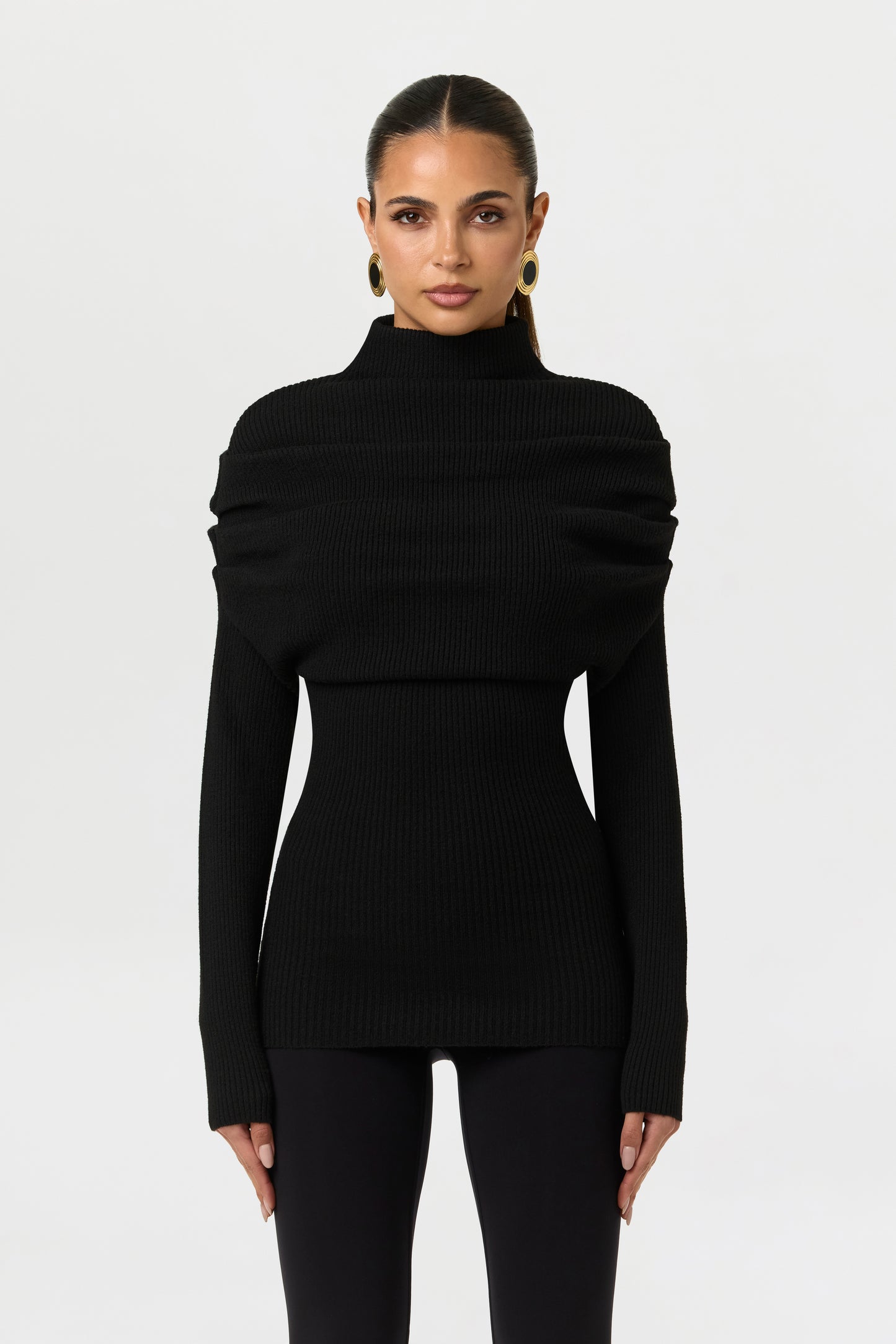 Knit Ribbed Drape Top