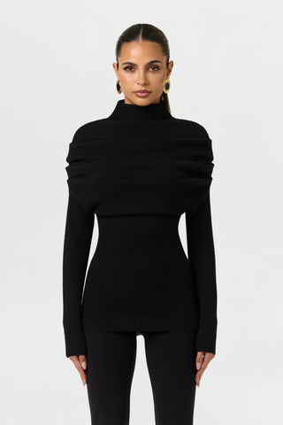 Knit Ribbed Drape Top
