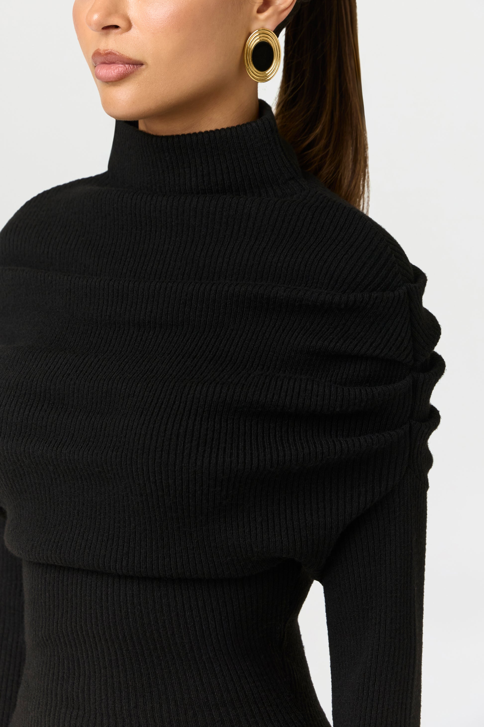 Knit Ribbed Drape Top