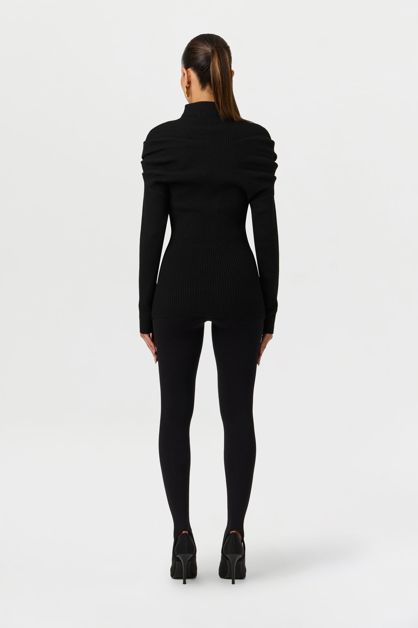 Knit Ribbed Drape Top