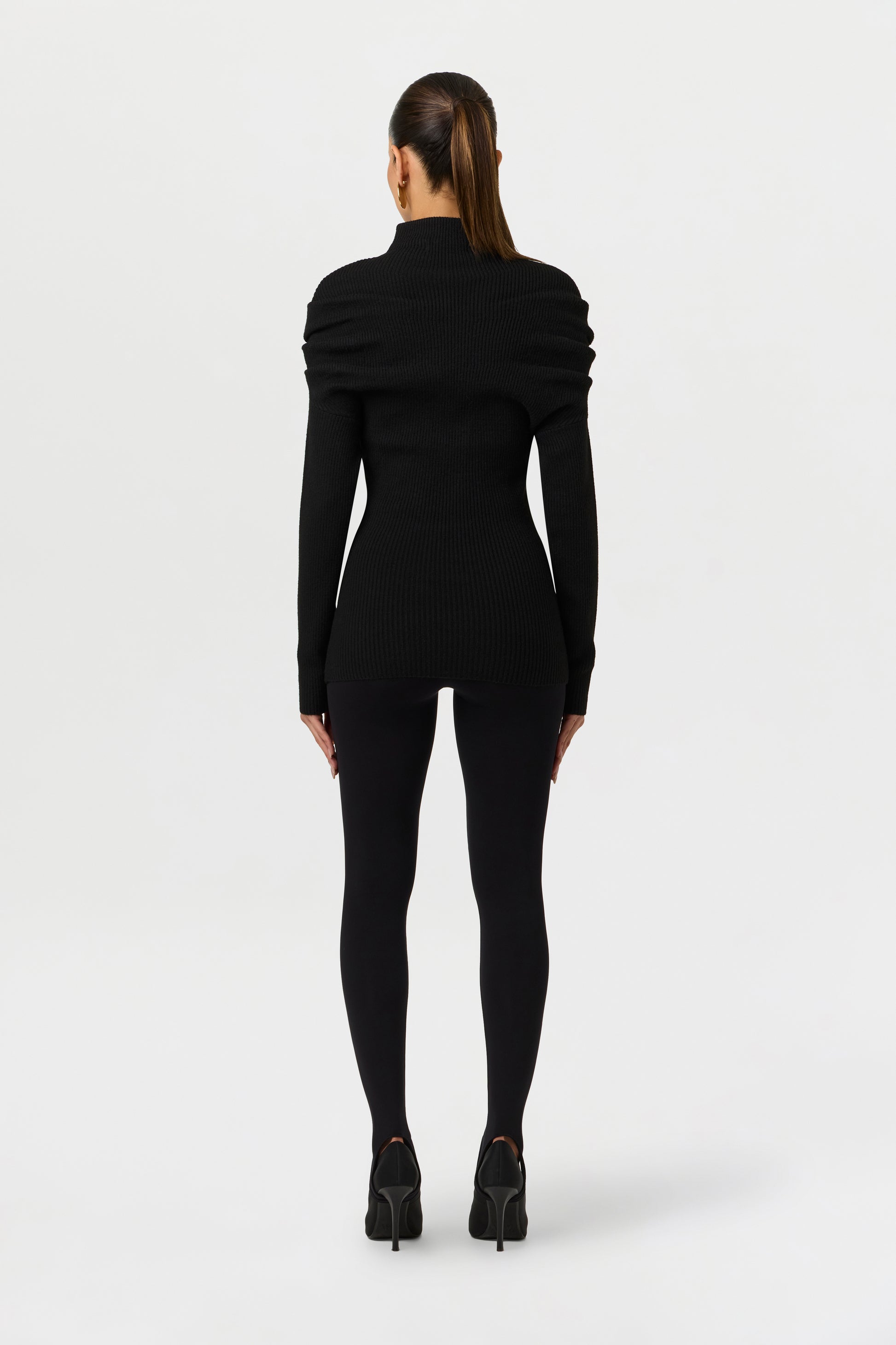 Knit Ribbed Drape Top