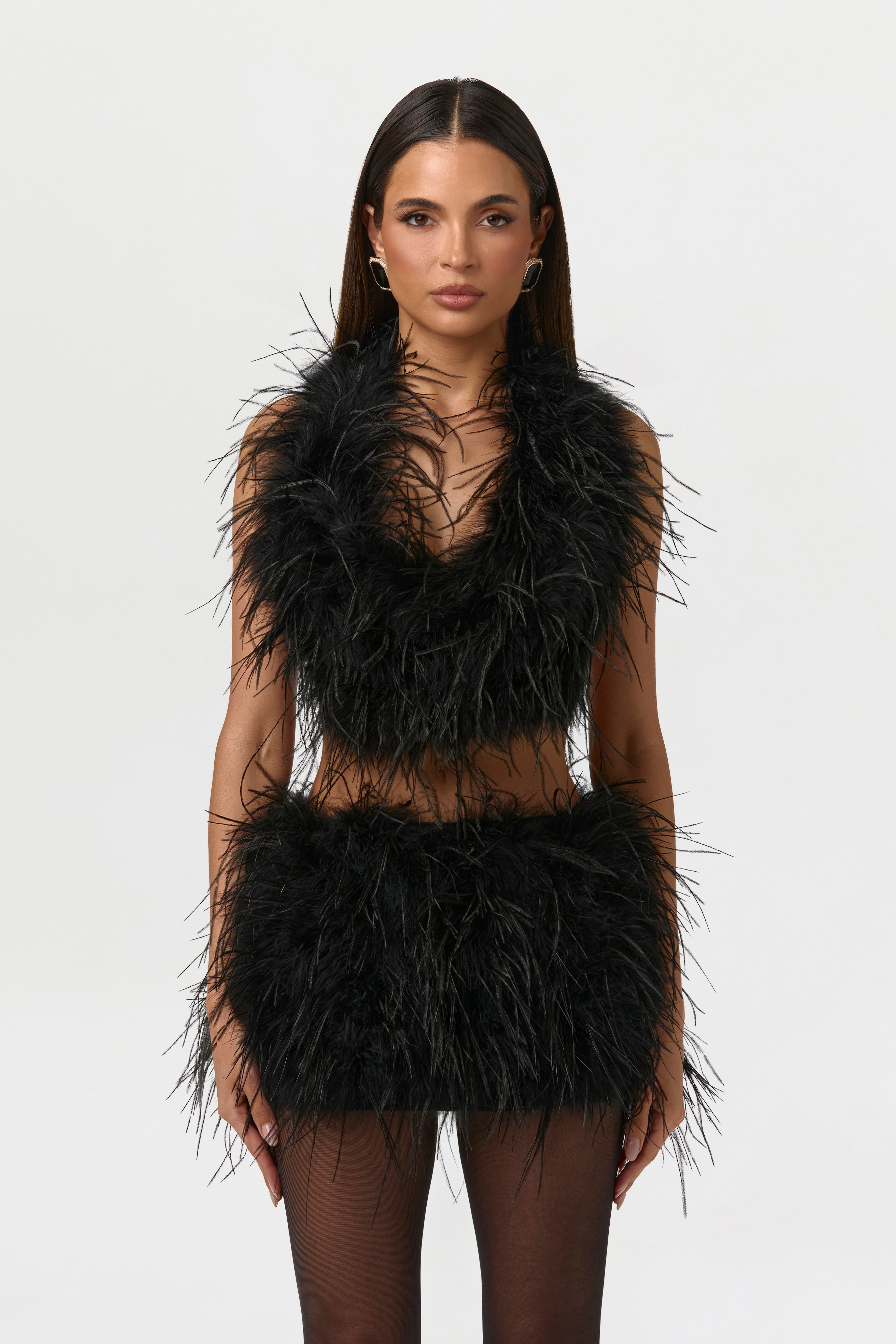Feather Open Back Halter Top