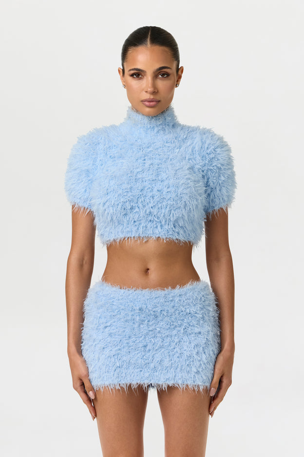 Fuzzy Knit Mini Skirt