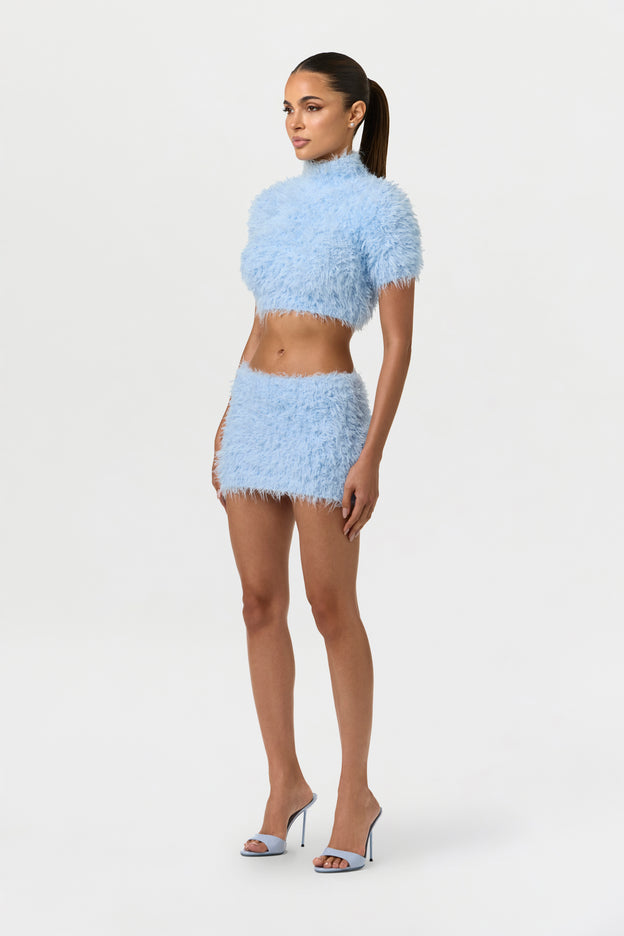 Fuzzy Knit Mini Skirt