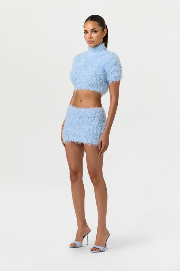 Fuzzy Knit Mini Skirt
