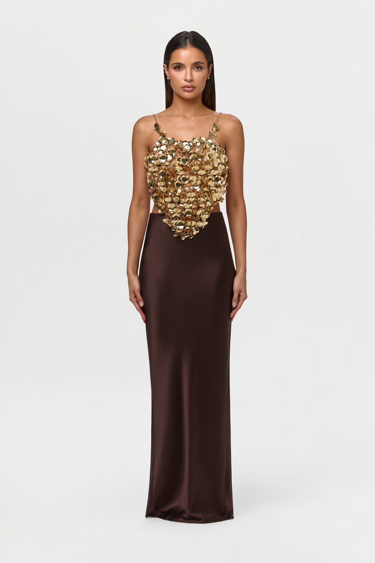 Silk High Waist Maxi Skirt