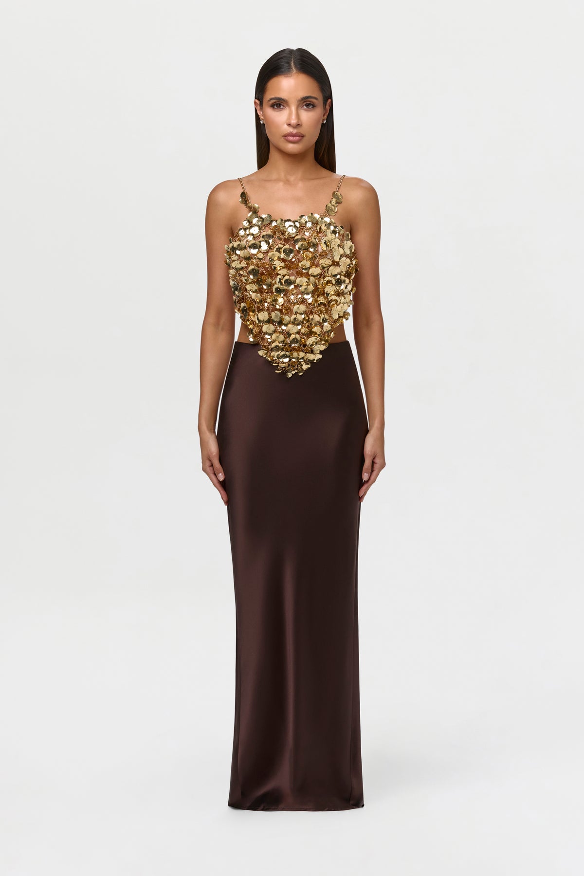 Silk High Waist Maxi Skirt