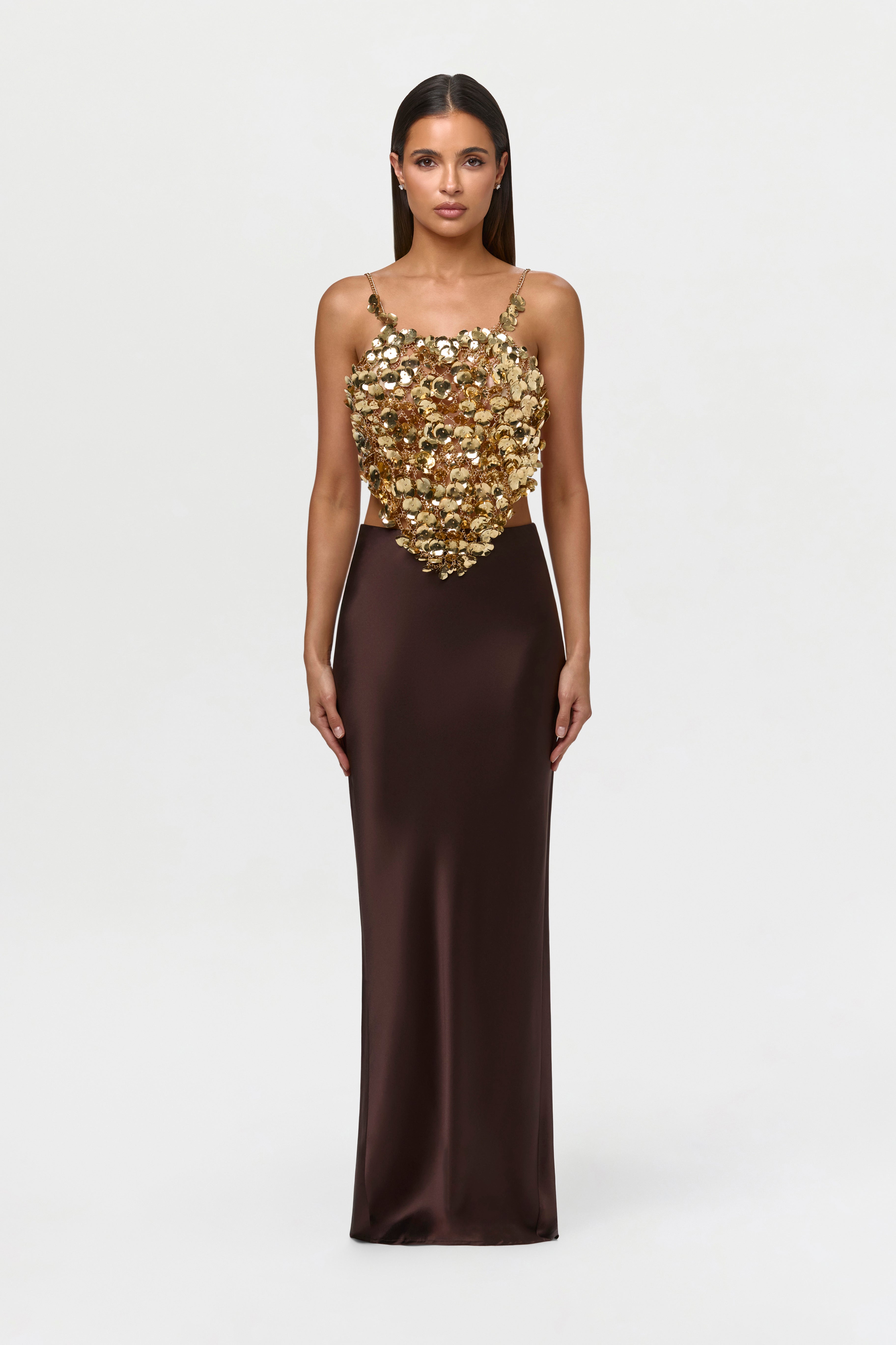 Silk High Waist Maxi Skirt