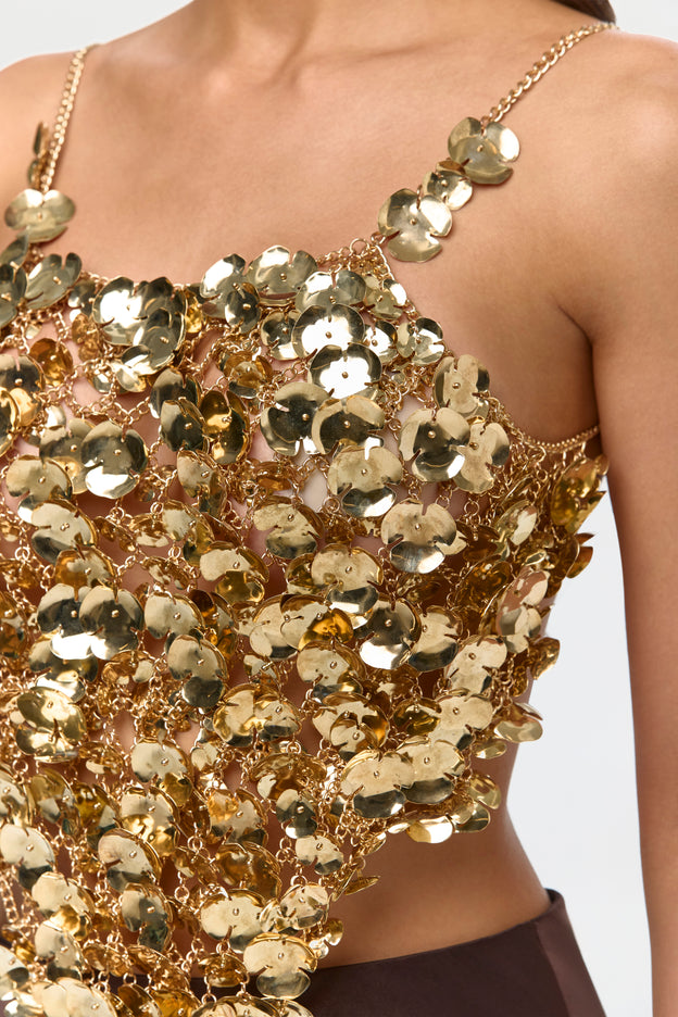 Floral Jewelry Chain Top