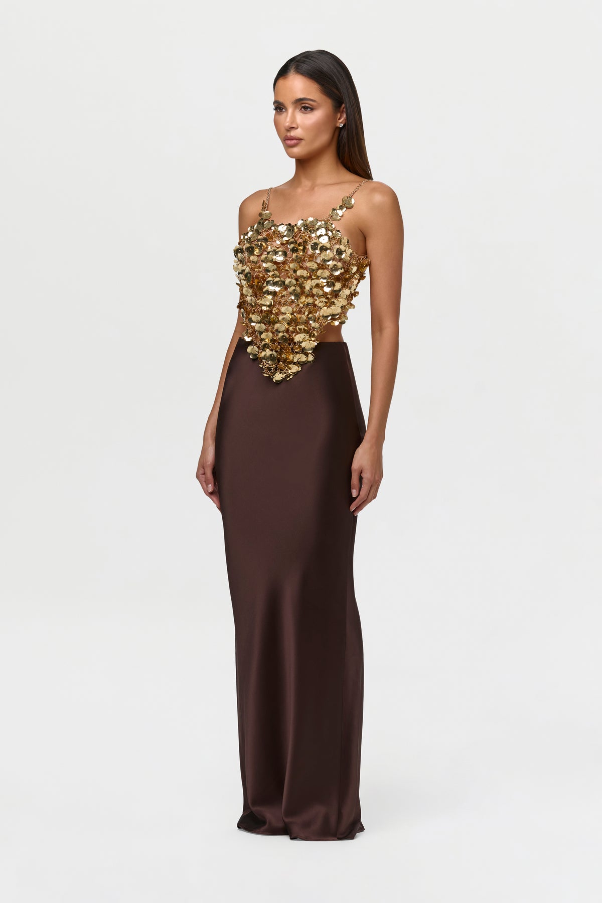 Silk High Waist Maxi Skirt
